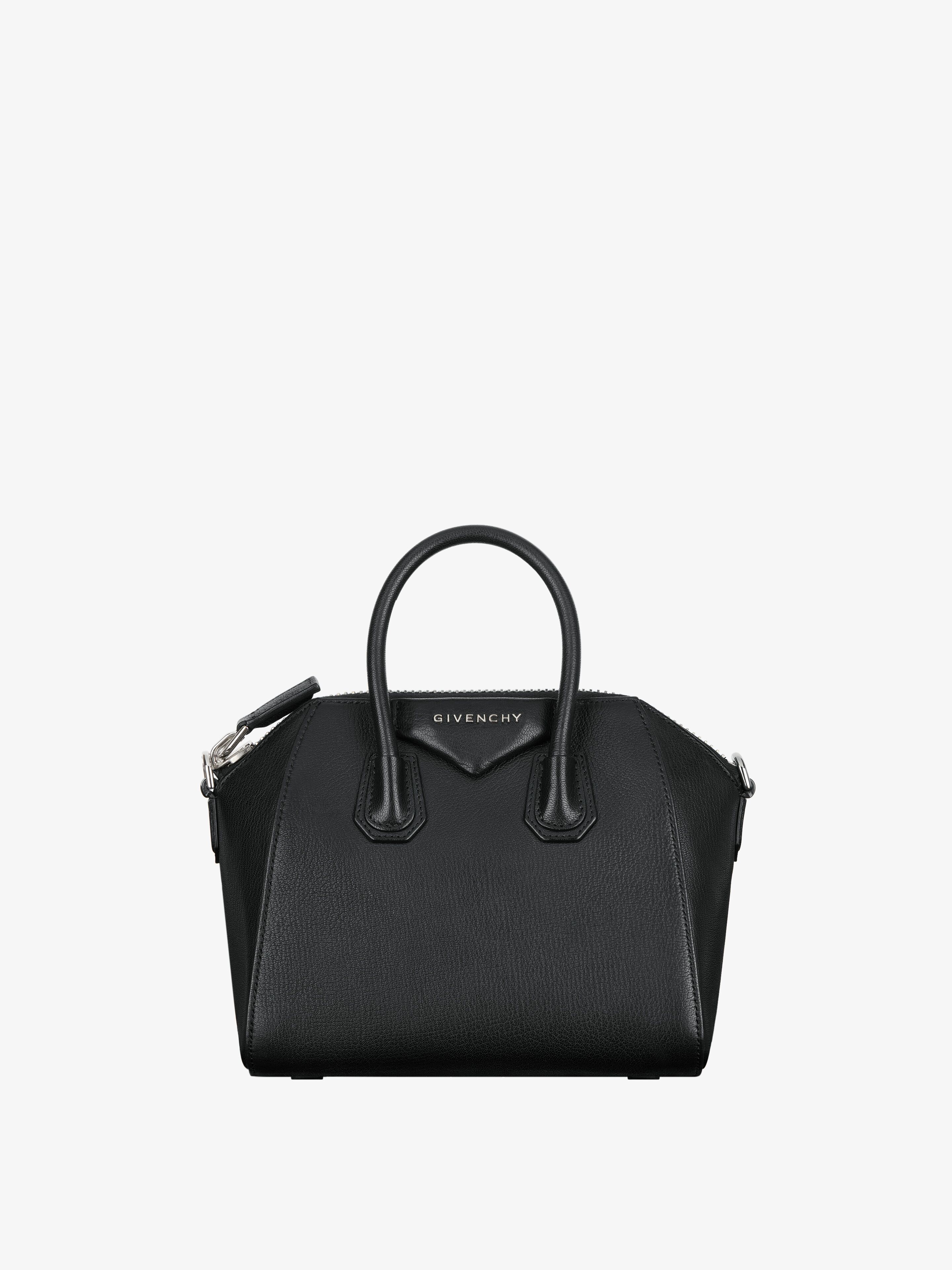 Mini Antigona Tasche aus genarbtem Leder schwarz Givenchy DE