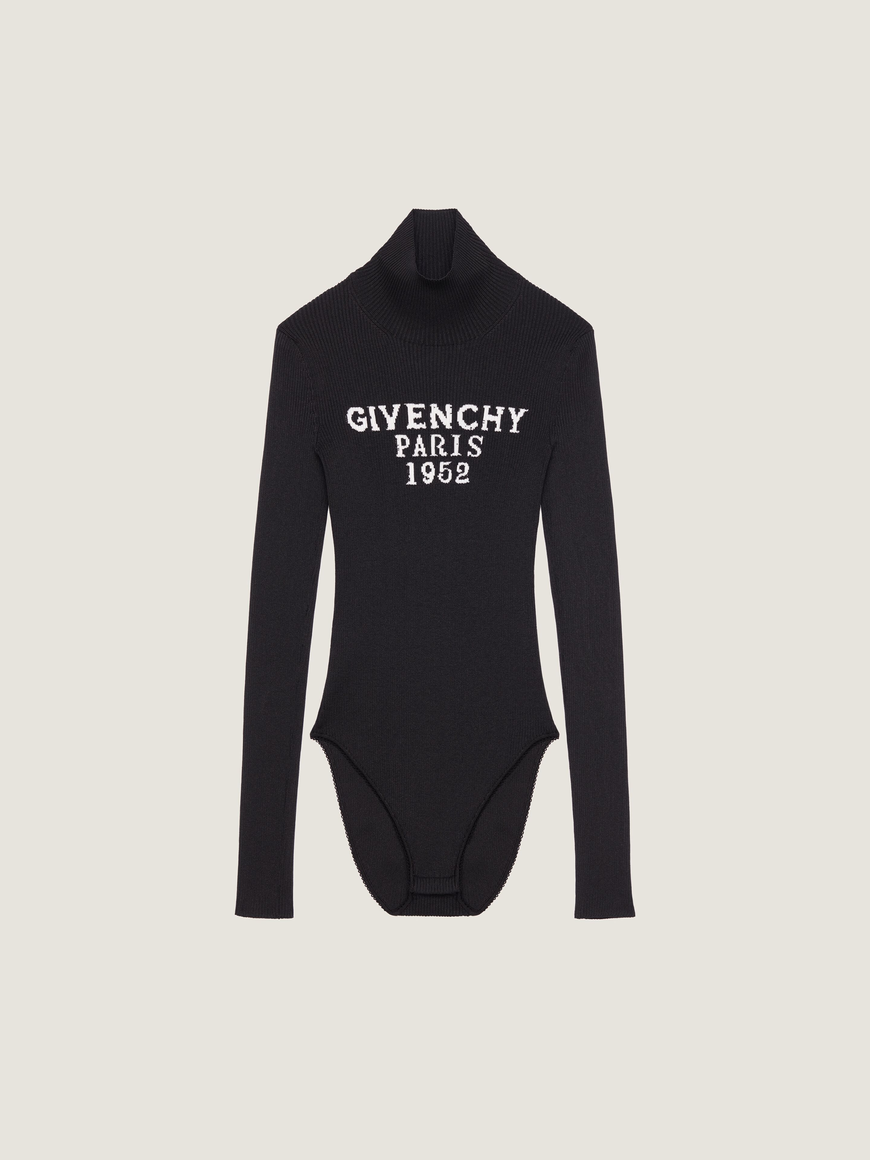 Givenchy High Neck Long Sleeve Bodysuit In Black