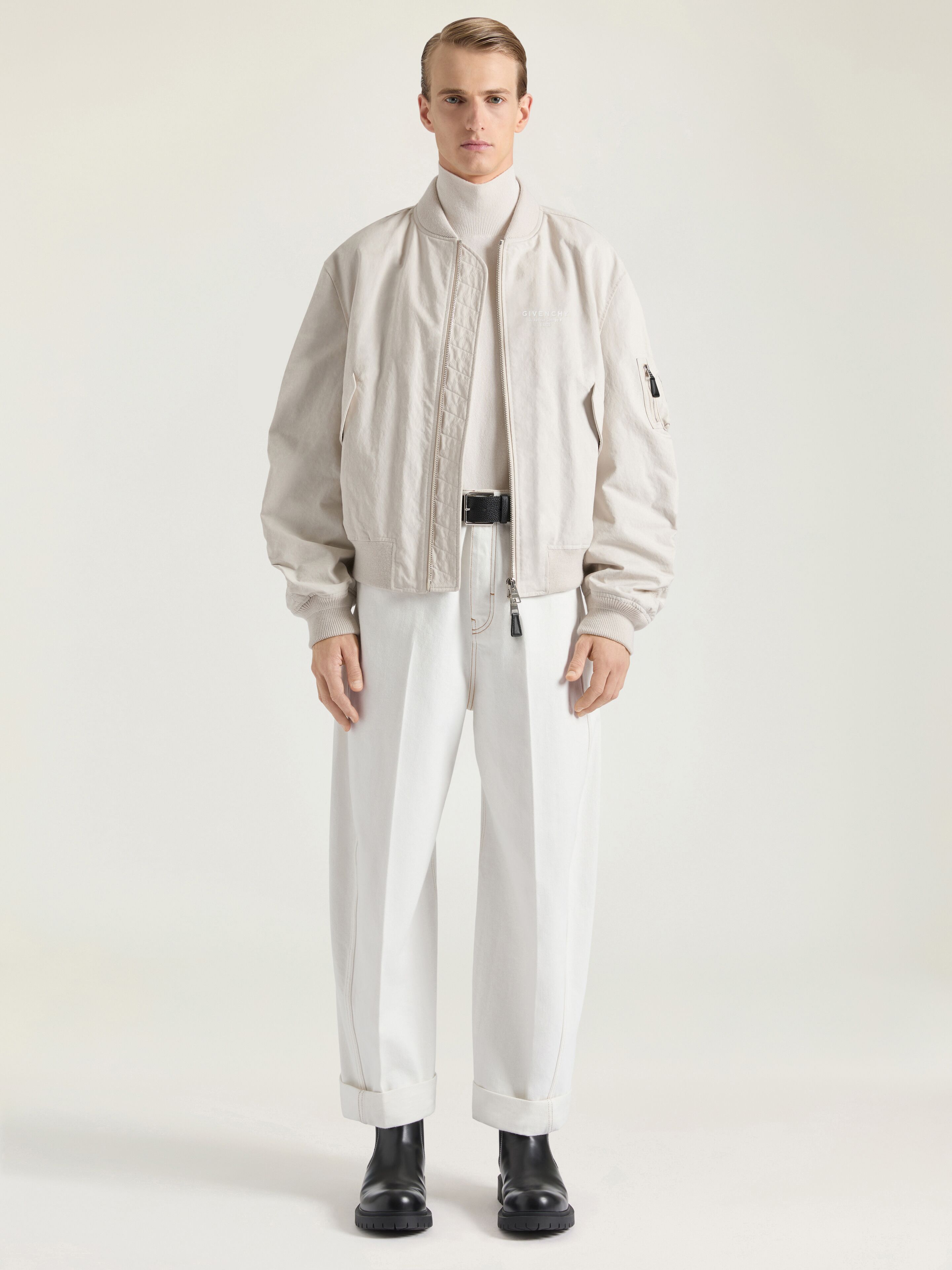 【送料&関税込】Balmain Beige Jacquard Bomber Jacket Balmain Beige Jacquard Bomber Jacket | italist