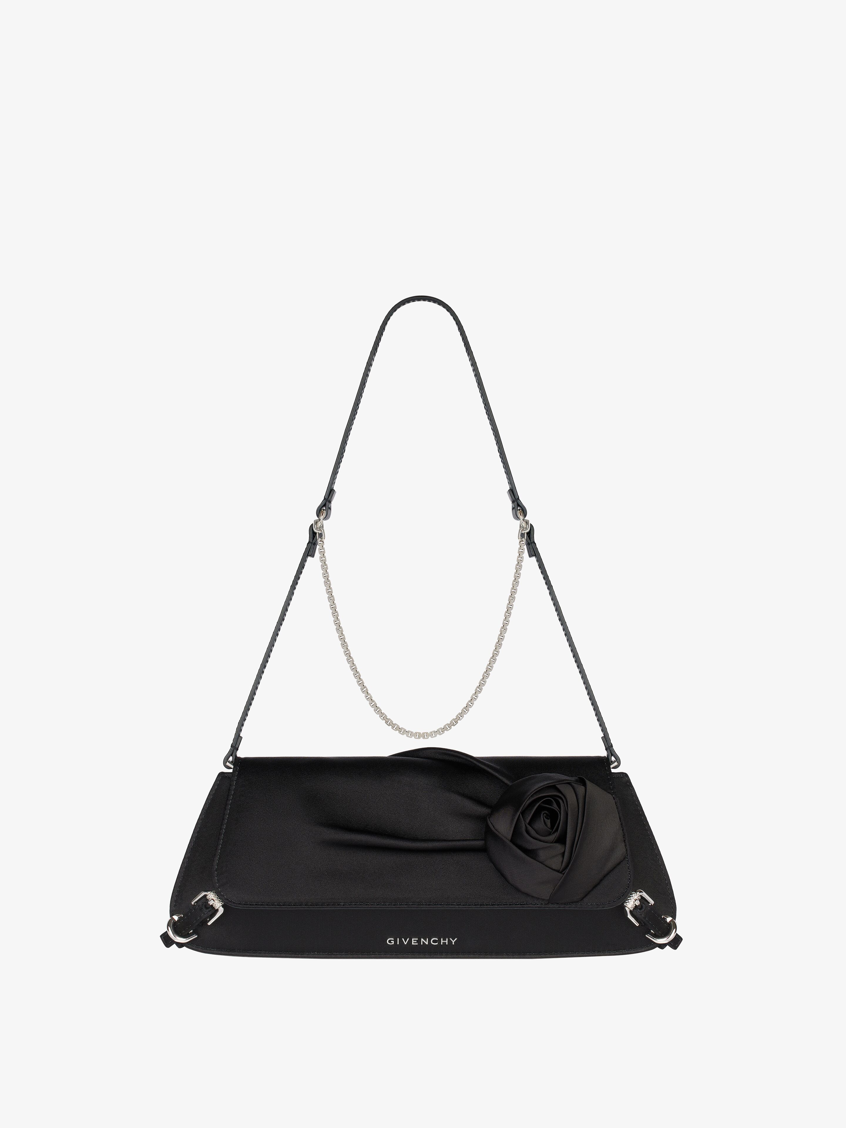 Givenchy - Voyou Clutch Bag In Draped Satin With Floral Ornament