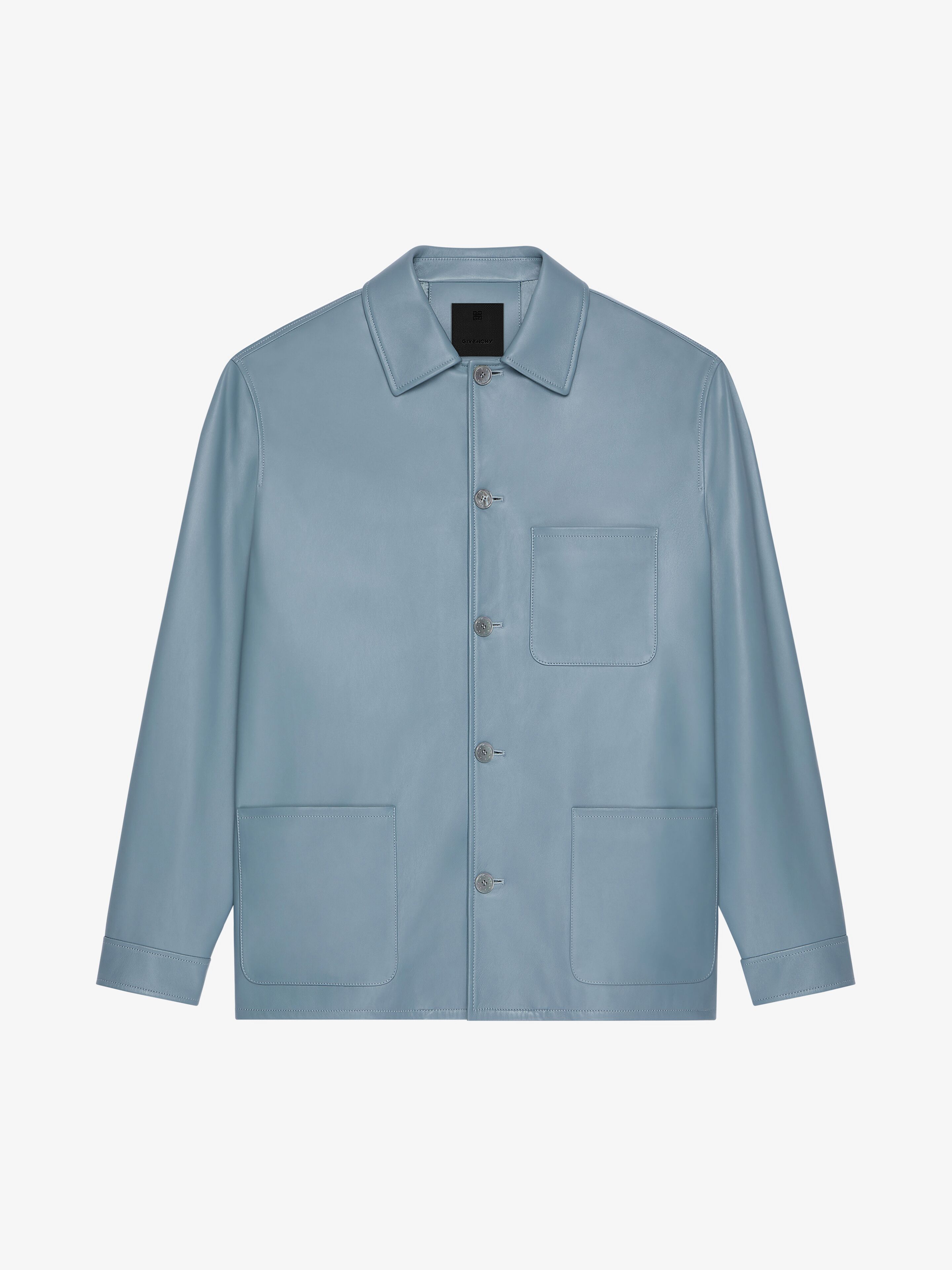 Givenchy Surchemise En Cuir In Blue