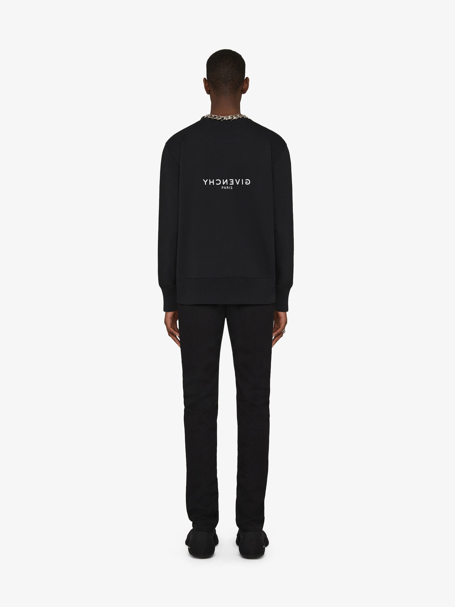 GIVENCHY Reverse slim fit sweatshirt in fleece - black | Givenchy