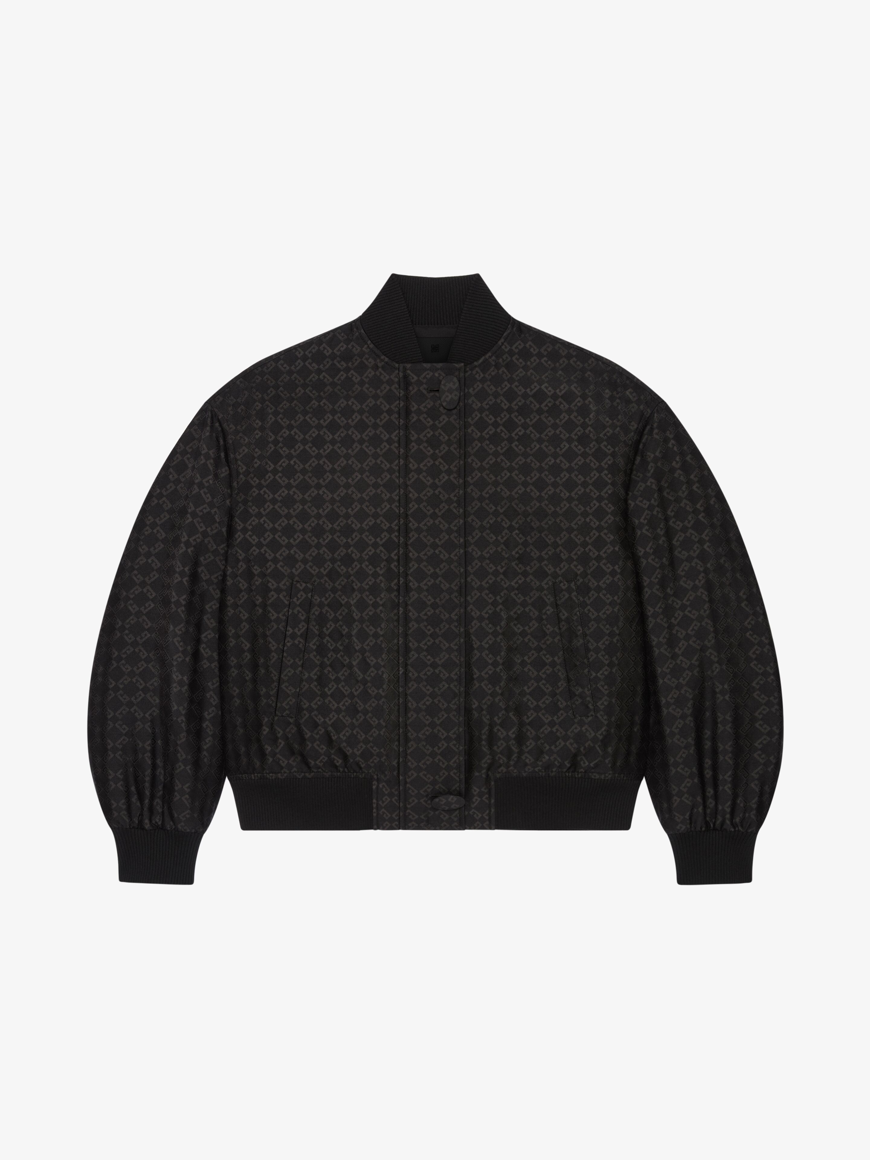 Givenchy - Bomber Oversize 2-en-1 En Jacquard Monogramme 72 - Noir - pour Femme - Taille : 38