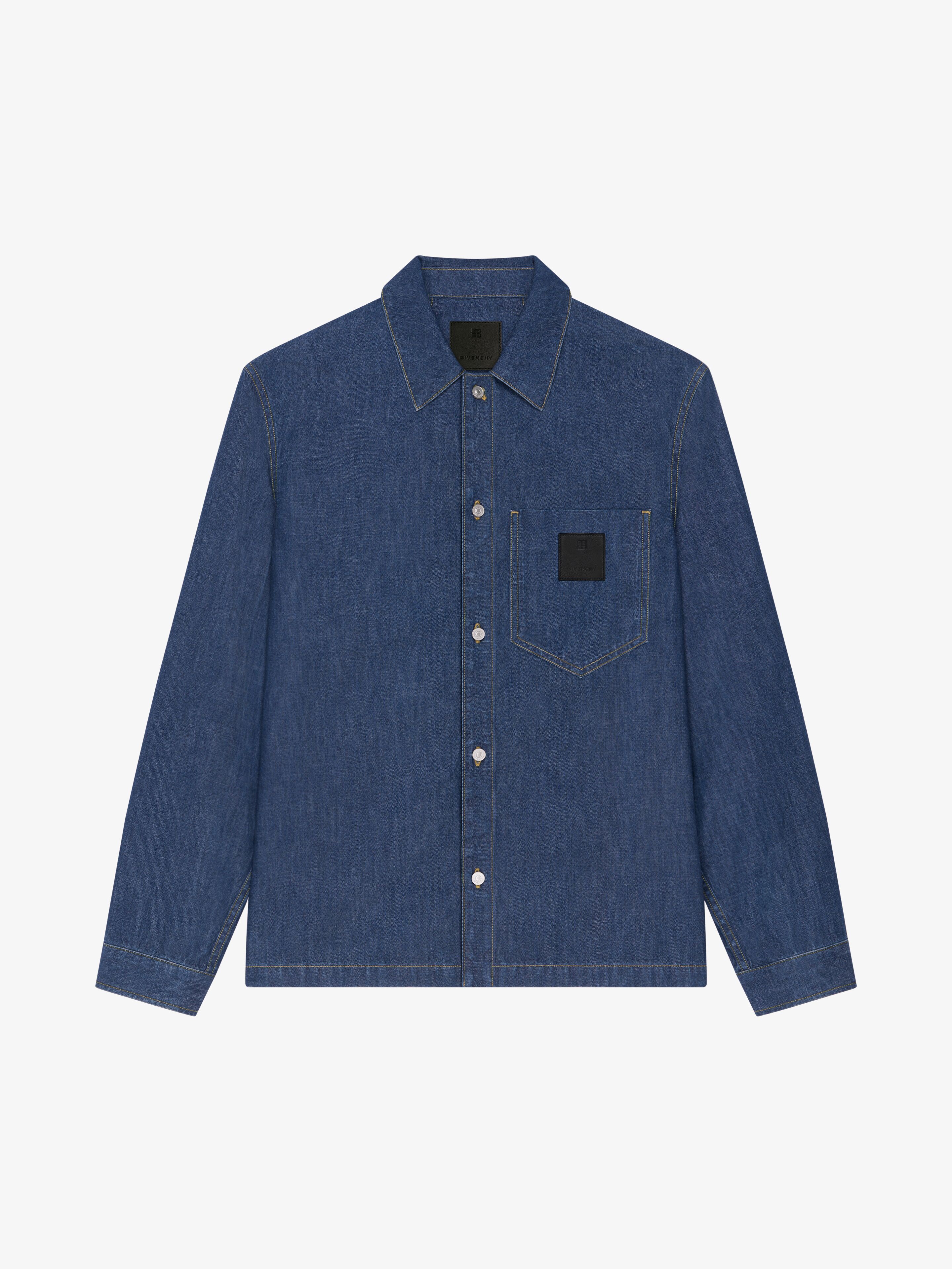 Shop Givenchy Boxy Fit Shirt In Denim In Indigo Blue