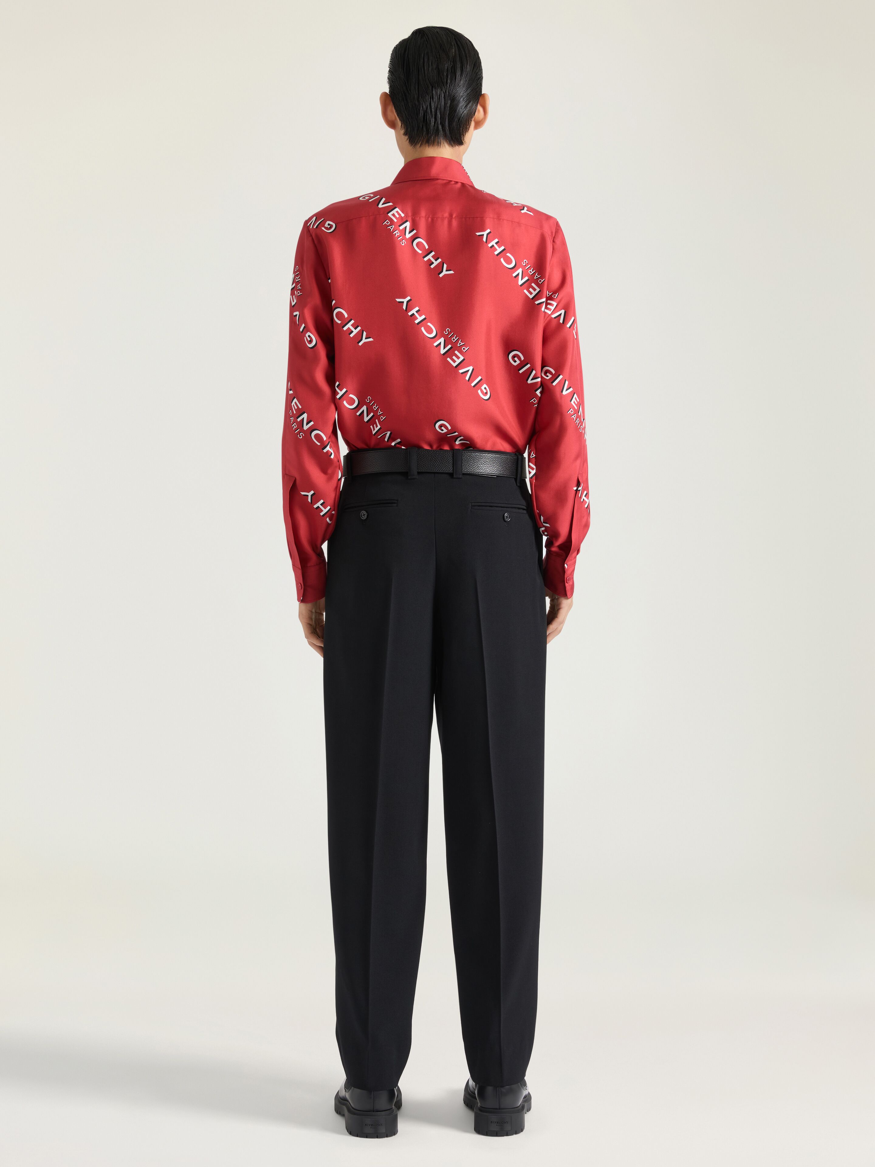 Shirt in silk twill with GIVENCHY shadow print | Givenchy US Shirt in silk twill with GIVENCHY shadow print | Givenchy US