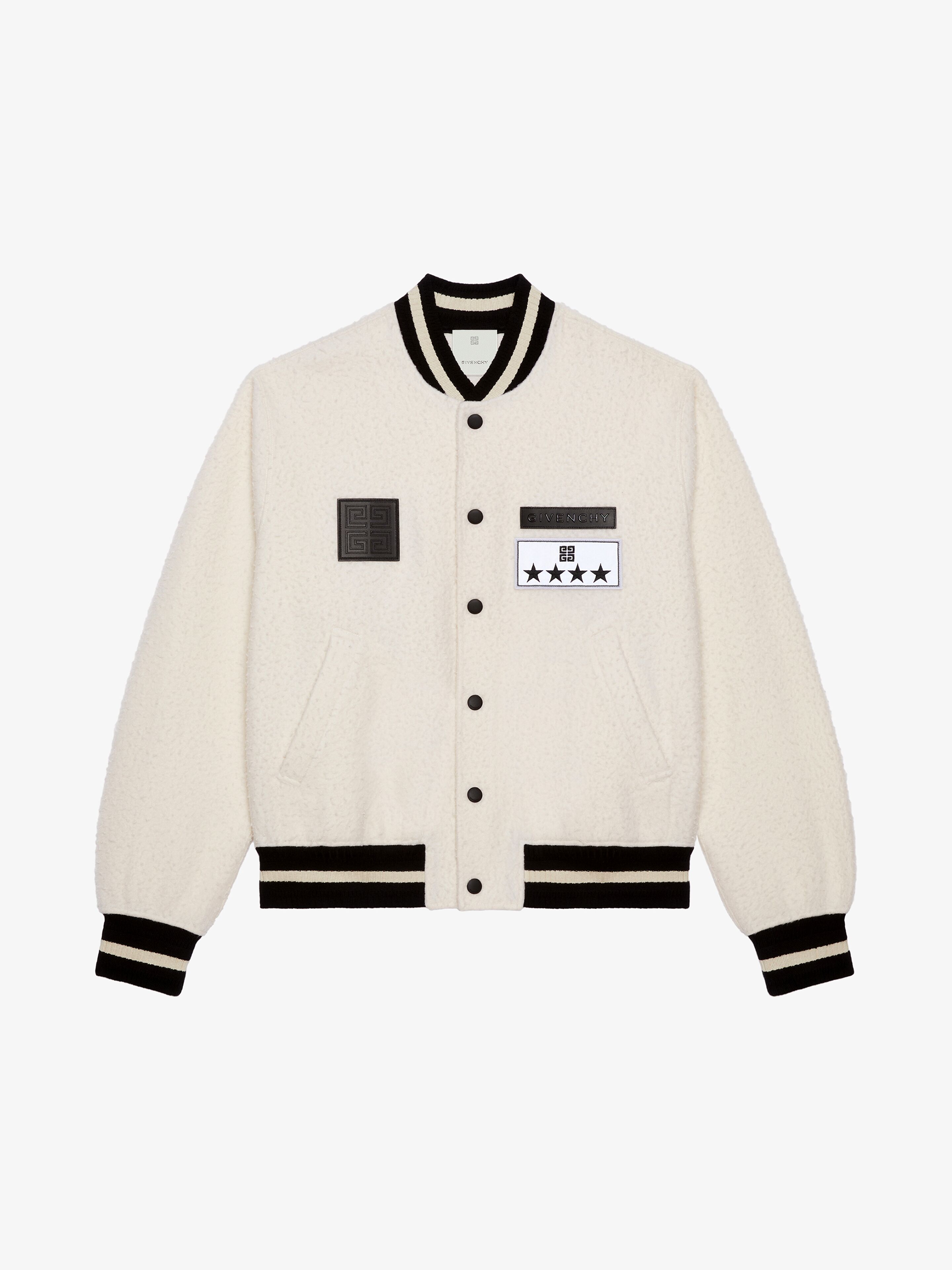 Shop Givenchy Varsity Jacket In Wool In White