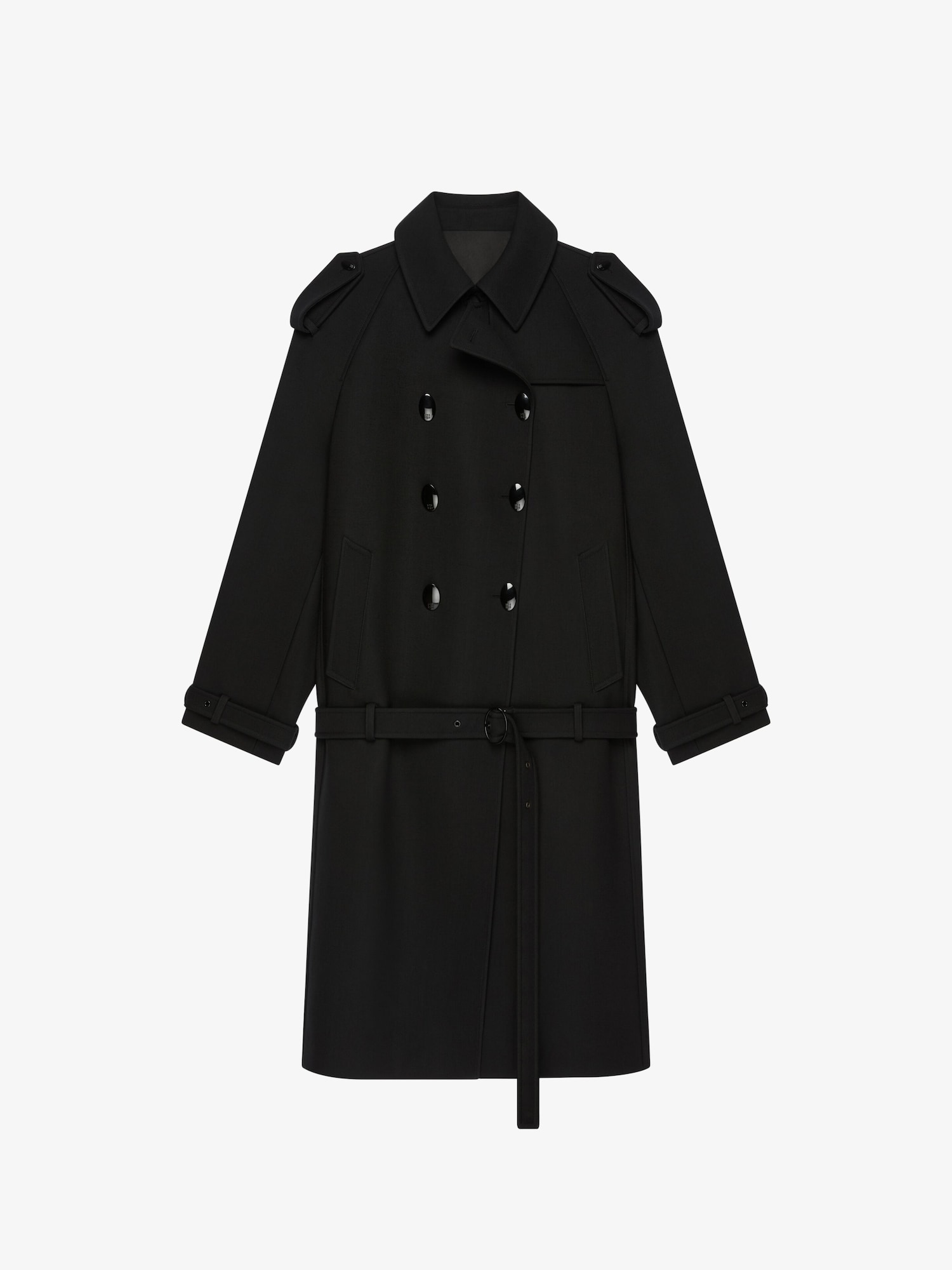 オーバーサイズ ウール トレンチコート - ブラック | GIVENCHY JP