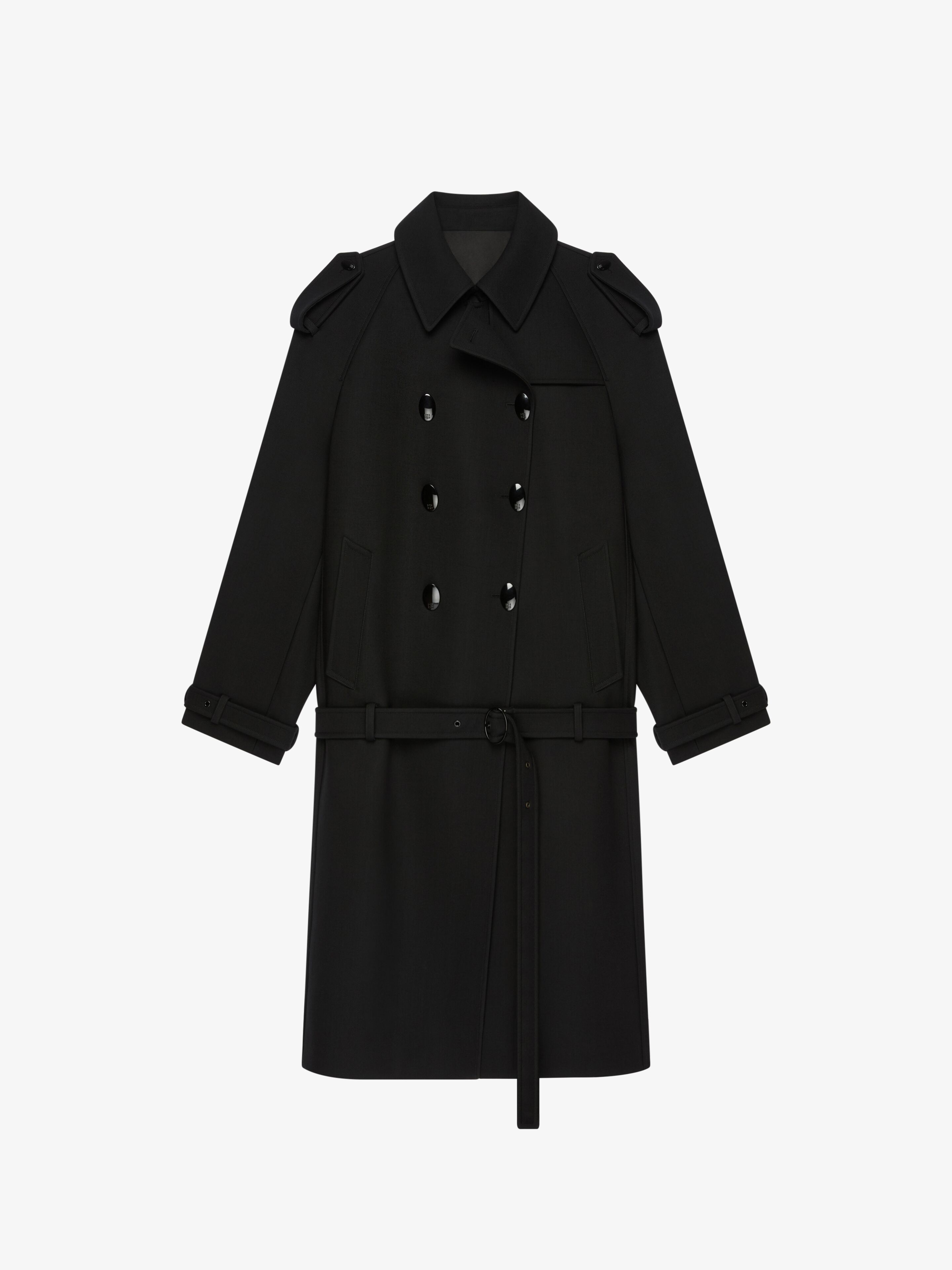 Givenchy - Trench-coat Oversize En Laine - Noir - pour Femme - Taille : 40