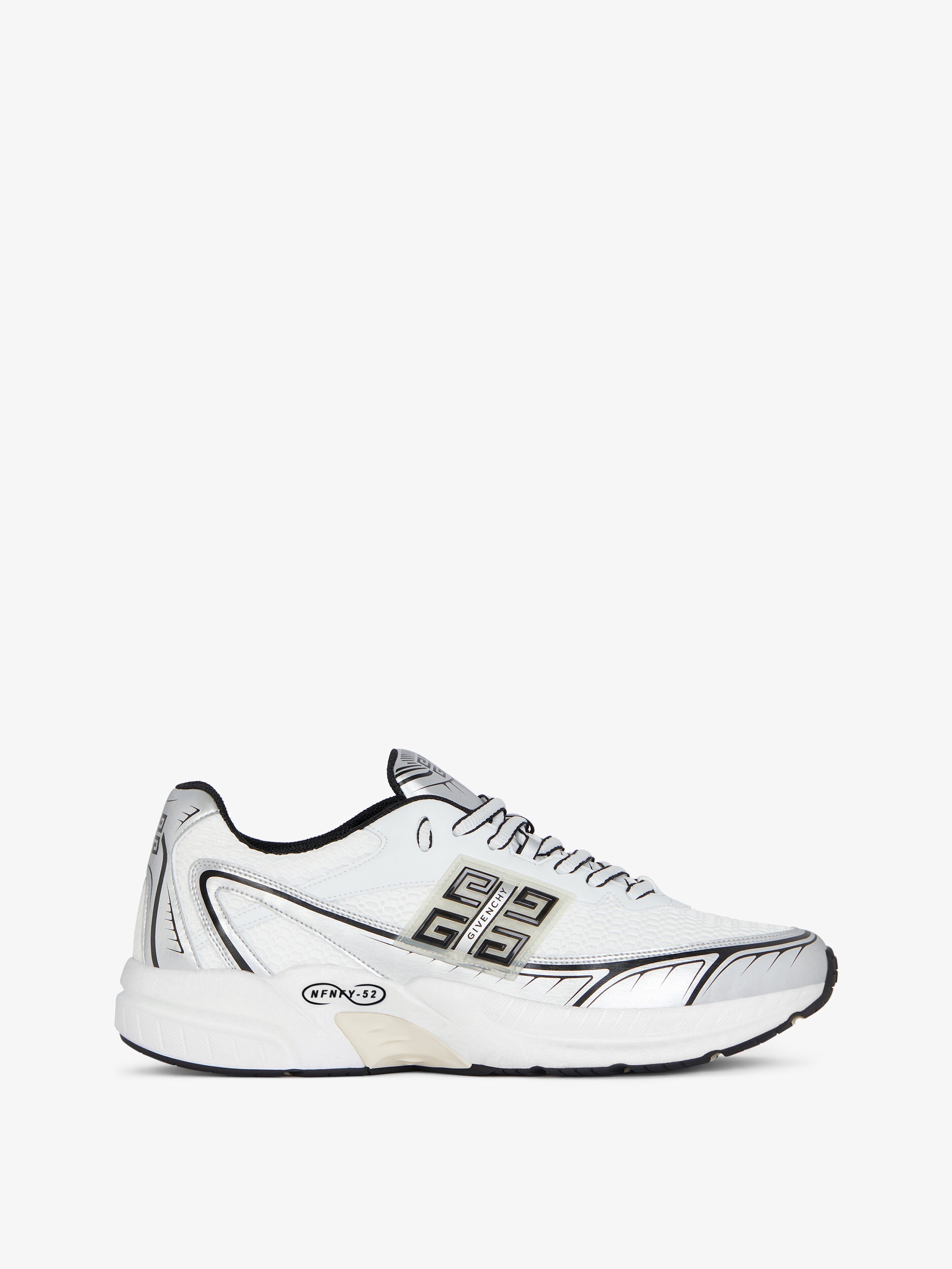 Shop Givenchy Nfnty-52 Sneakers In Synthetic Leather And Mesh In White