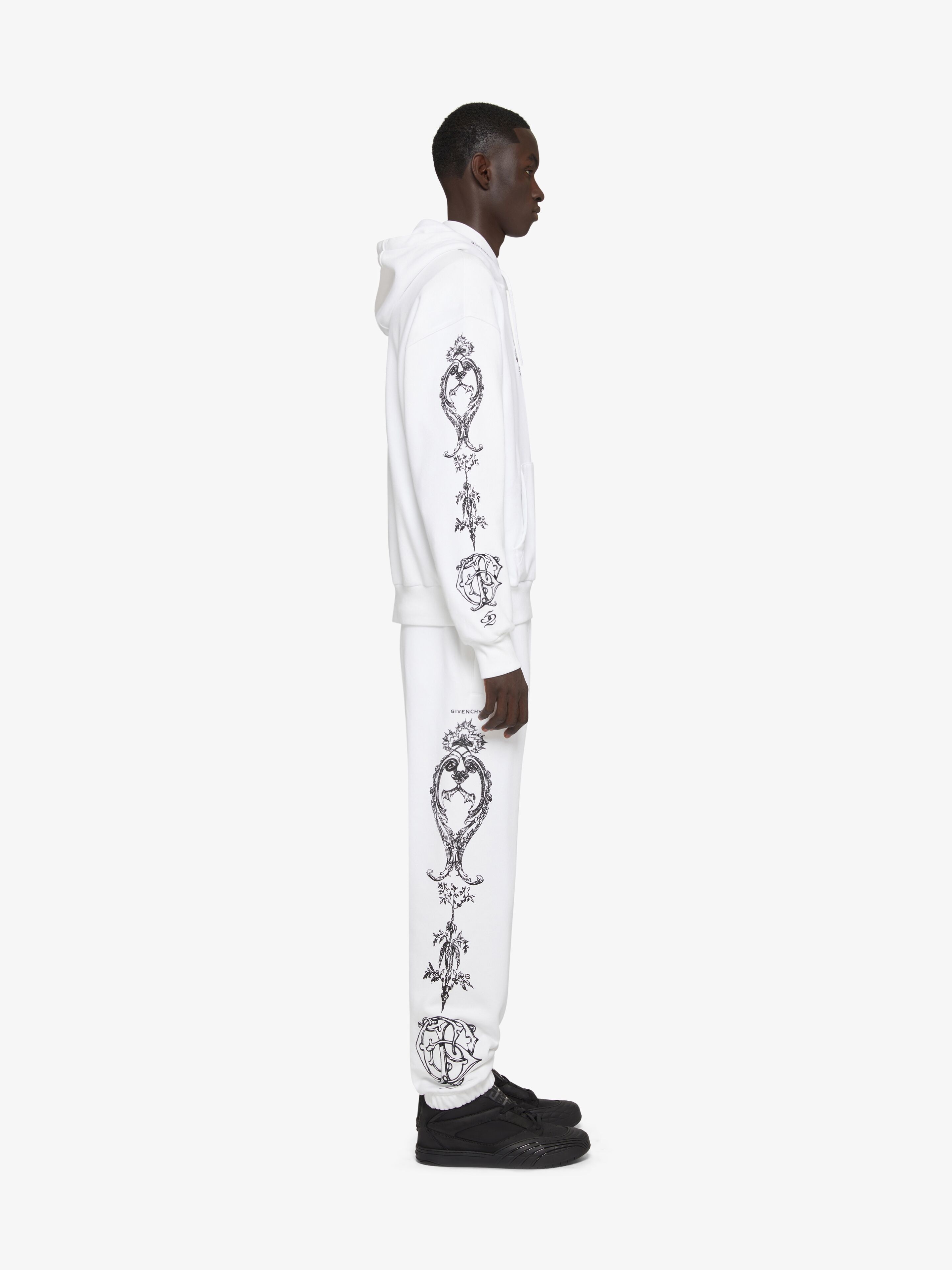 GIVENCHY Crest jogger pants in fleece in white Givenchy GB