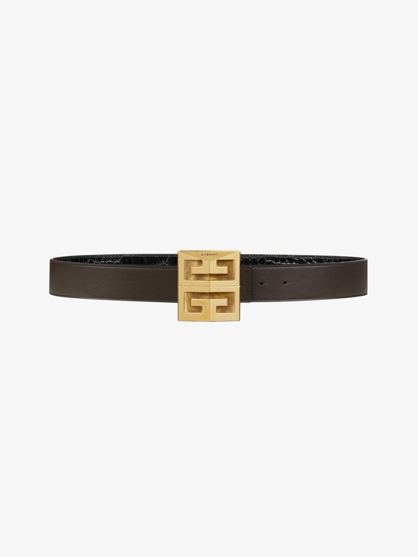 4G reversible belt in leather - dark brown/black | Givenchy US