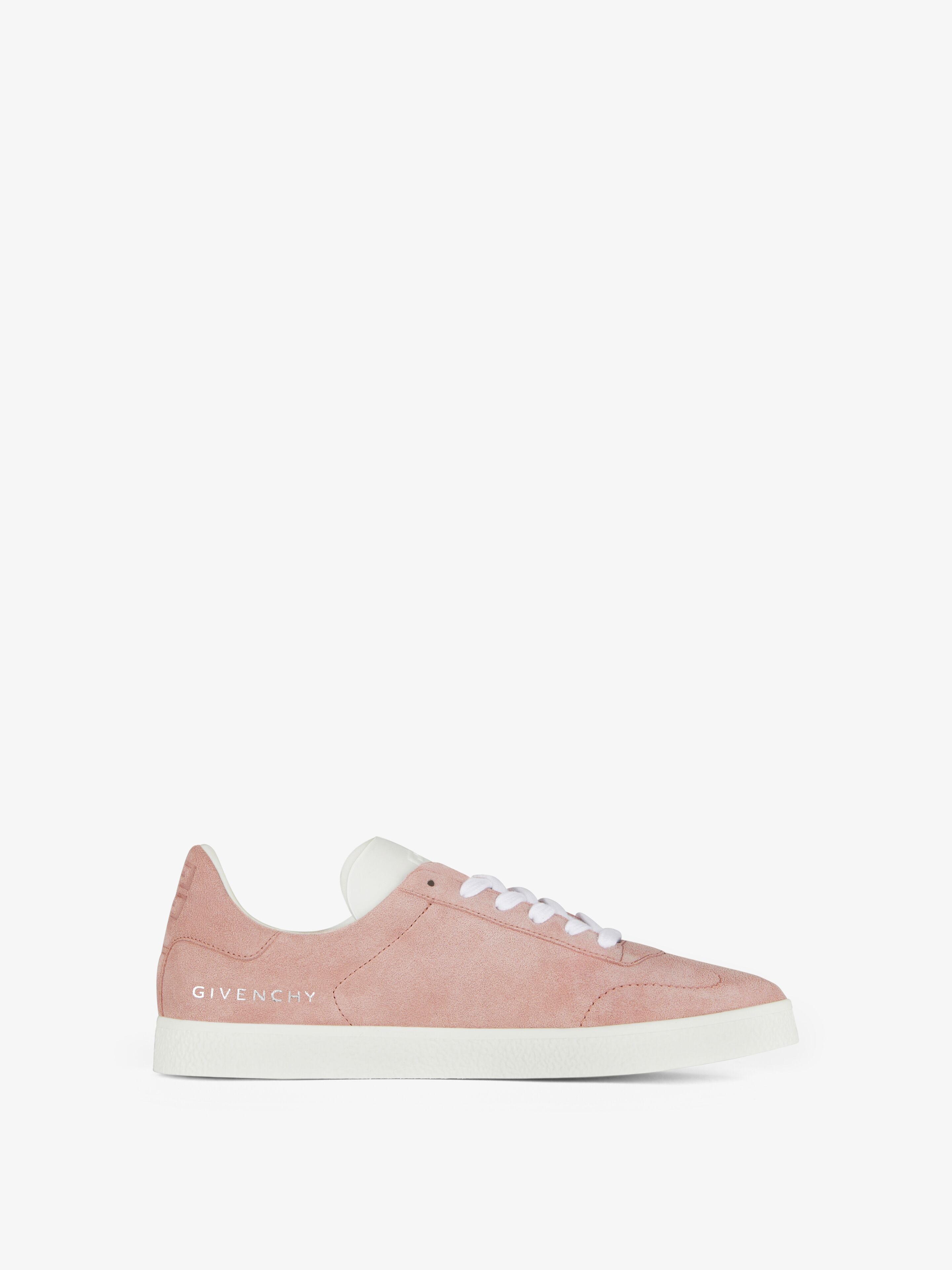 Shop Givenchy Town Sneakers In Suede In Old Pink