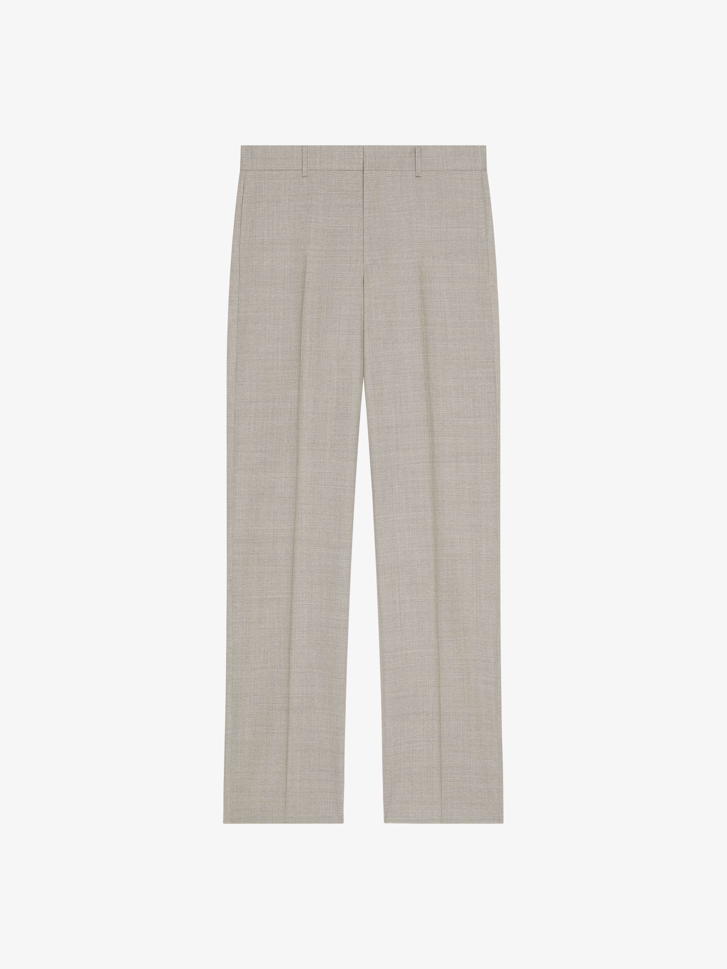 Shop Givenchy Tailored Pants In Wool In Grey/beige