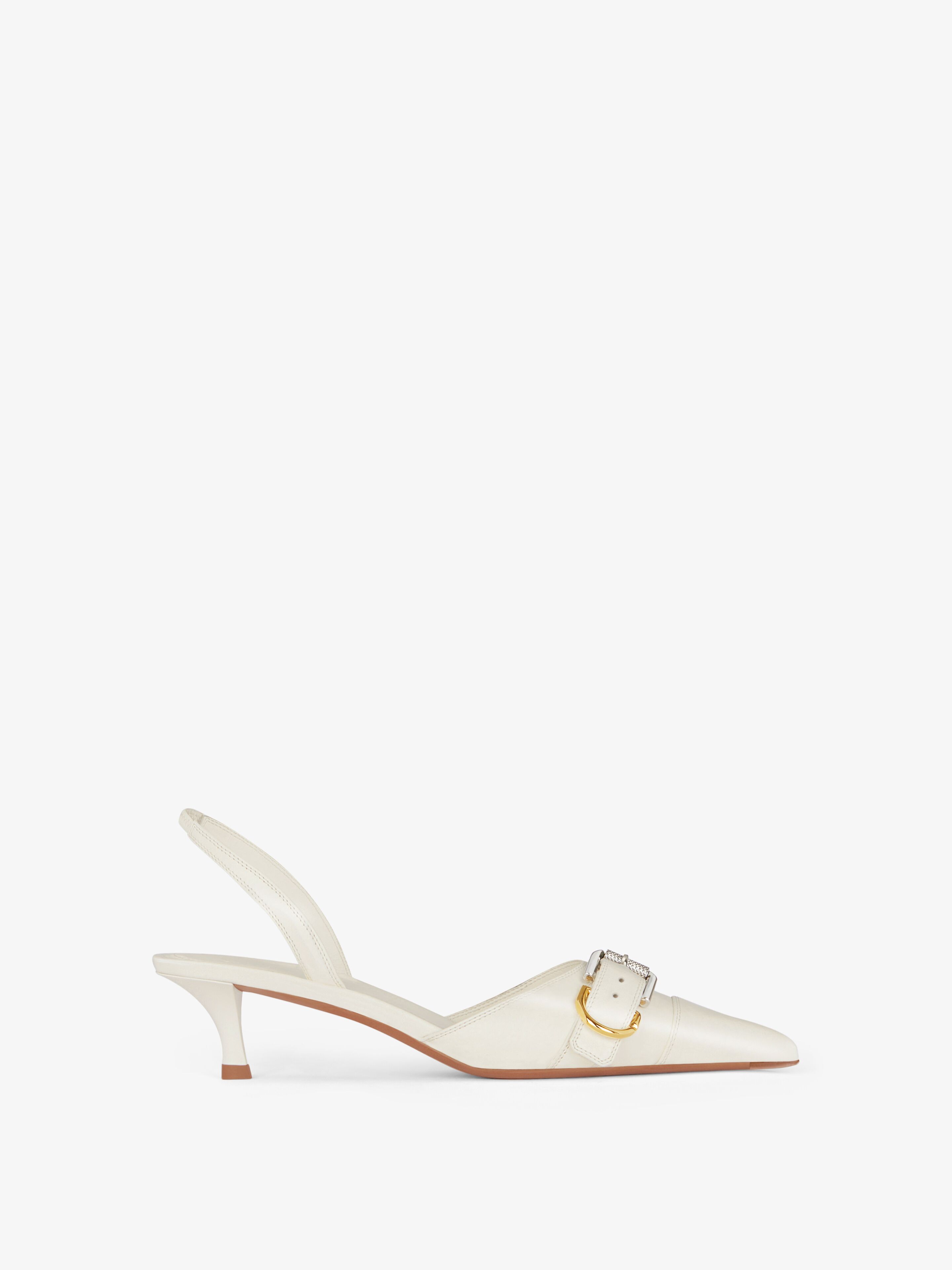 Givenchy - Escarpins Voyou En Cuir Grainé - Blanc - pour Femme - Taille : 36