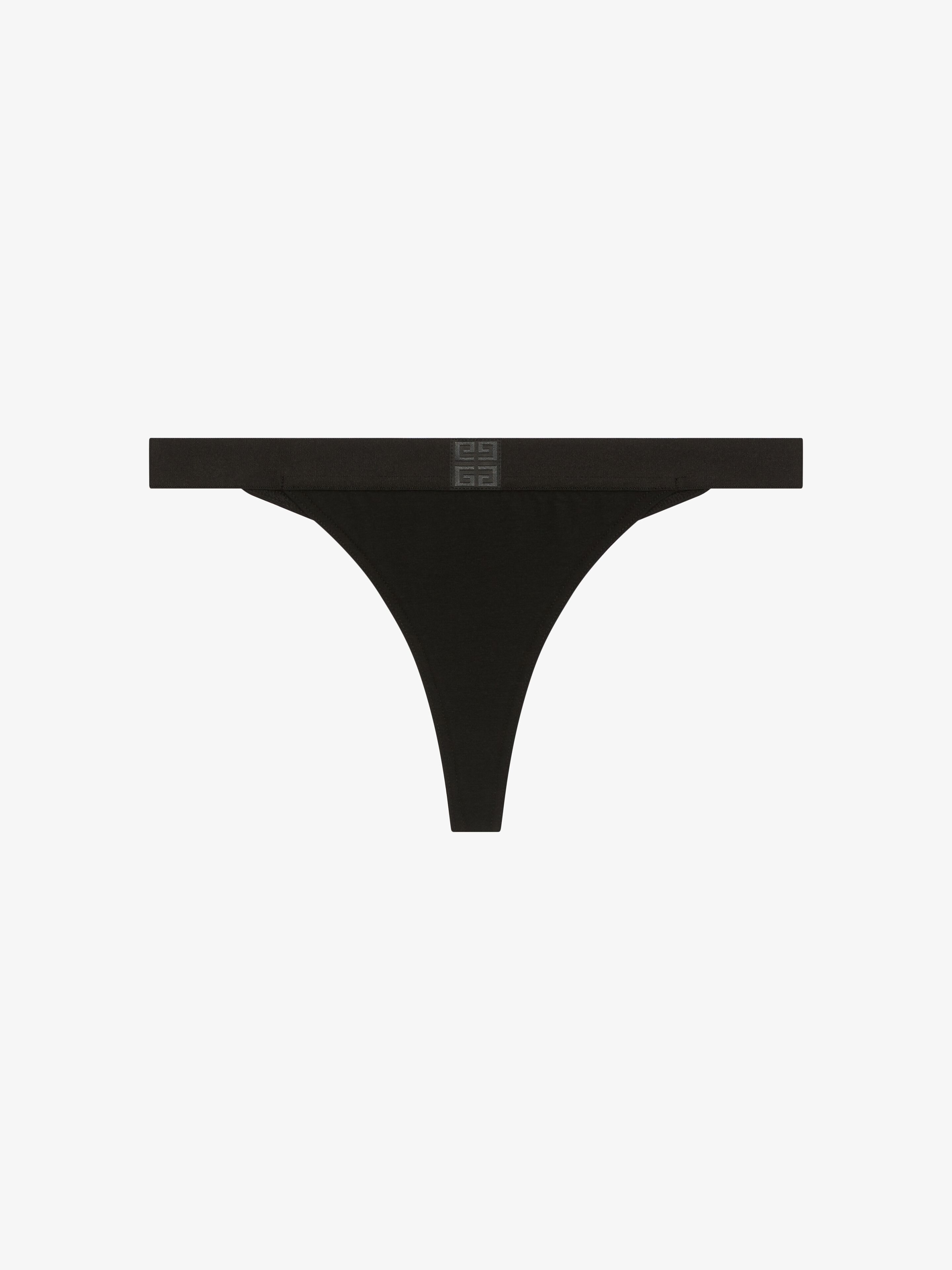 Givenchy Women's Thong In Jersey Bio With 4g Signature In Black