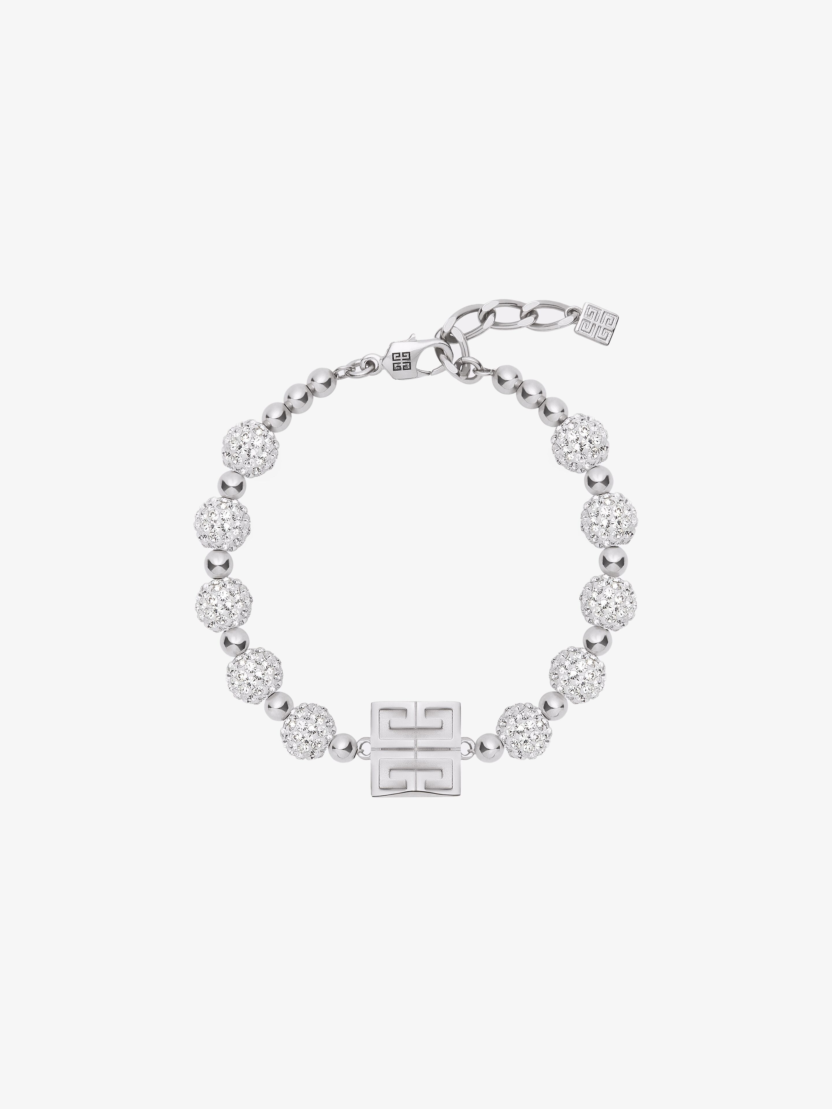 Shop Givenchy 4g Bracelet In Metal With Crystals In Multicolor