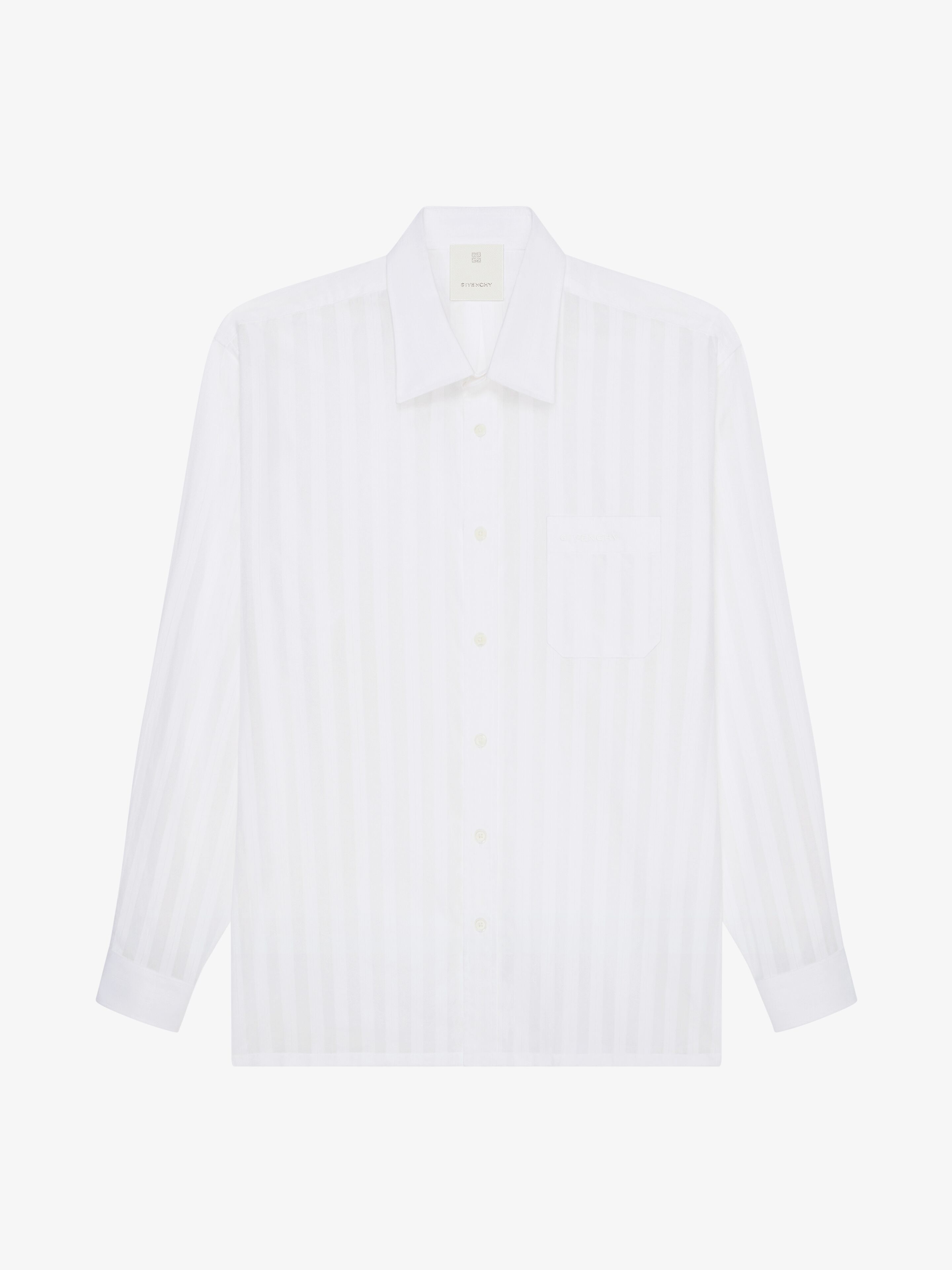 Shop Givenchy Shirt In Cotton Voile With Stripes In White