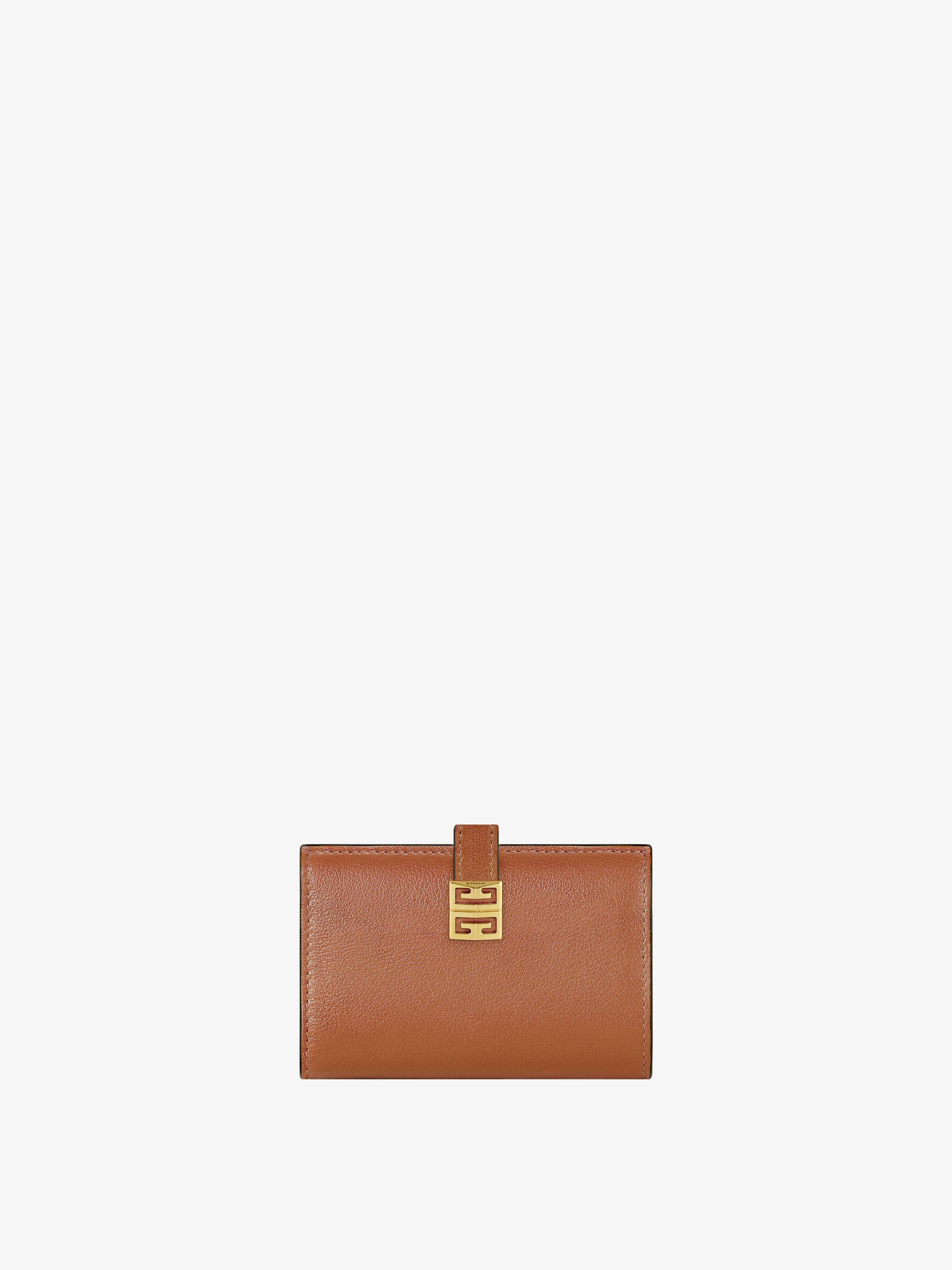 Givenchy 4g Wallet In Grained Leather In Brown