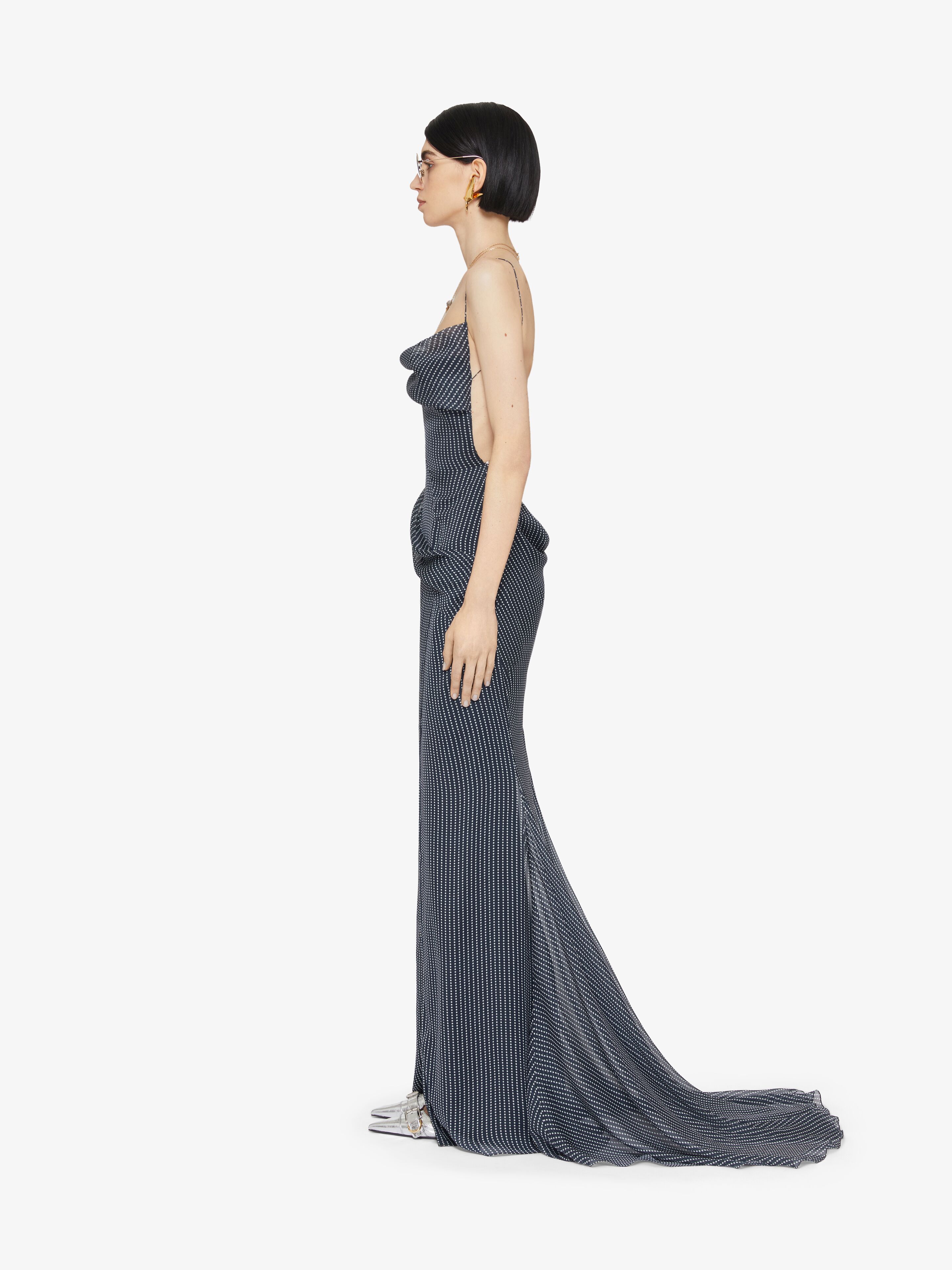 Draped polka dots dress in silk chiffon | Givenchy CA | Givenchy