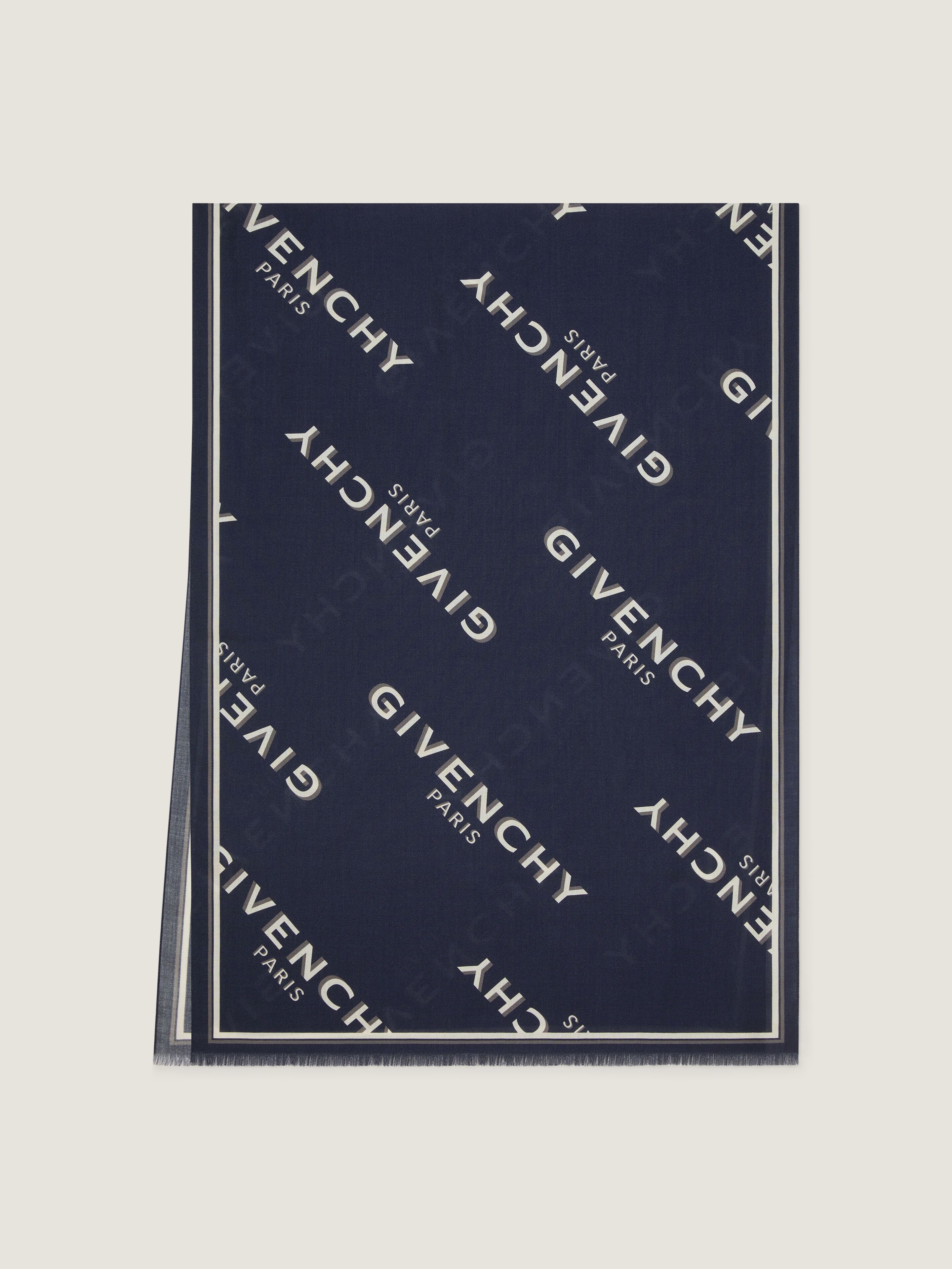 【送料&関税込】Givenchy Logo Silk And Wool Shawl Givenchy Scarf Pink Logo - Wool Silk Shawl SALE - Como Milano
