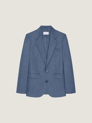 Veste destructurée simple boutonnage en flanelle