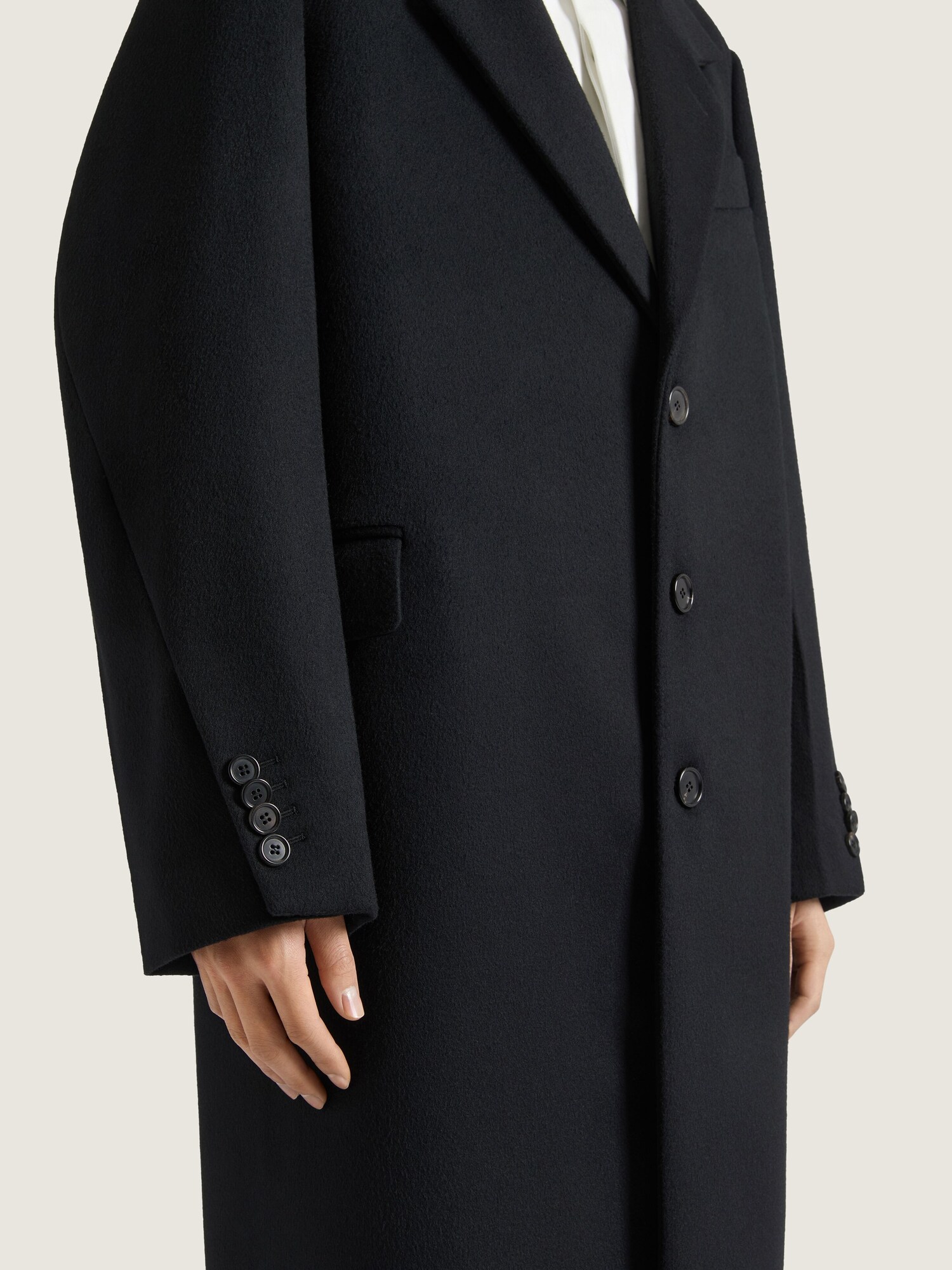 Manteau En Laine Cachemire Noir Moschino Taille 48 - Occasion Très Bon État - Pardessus Classique