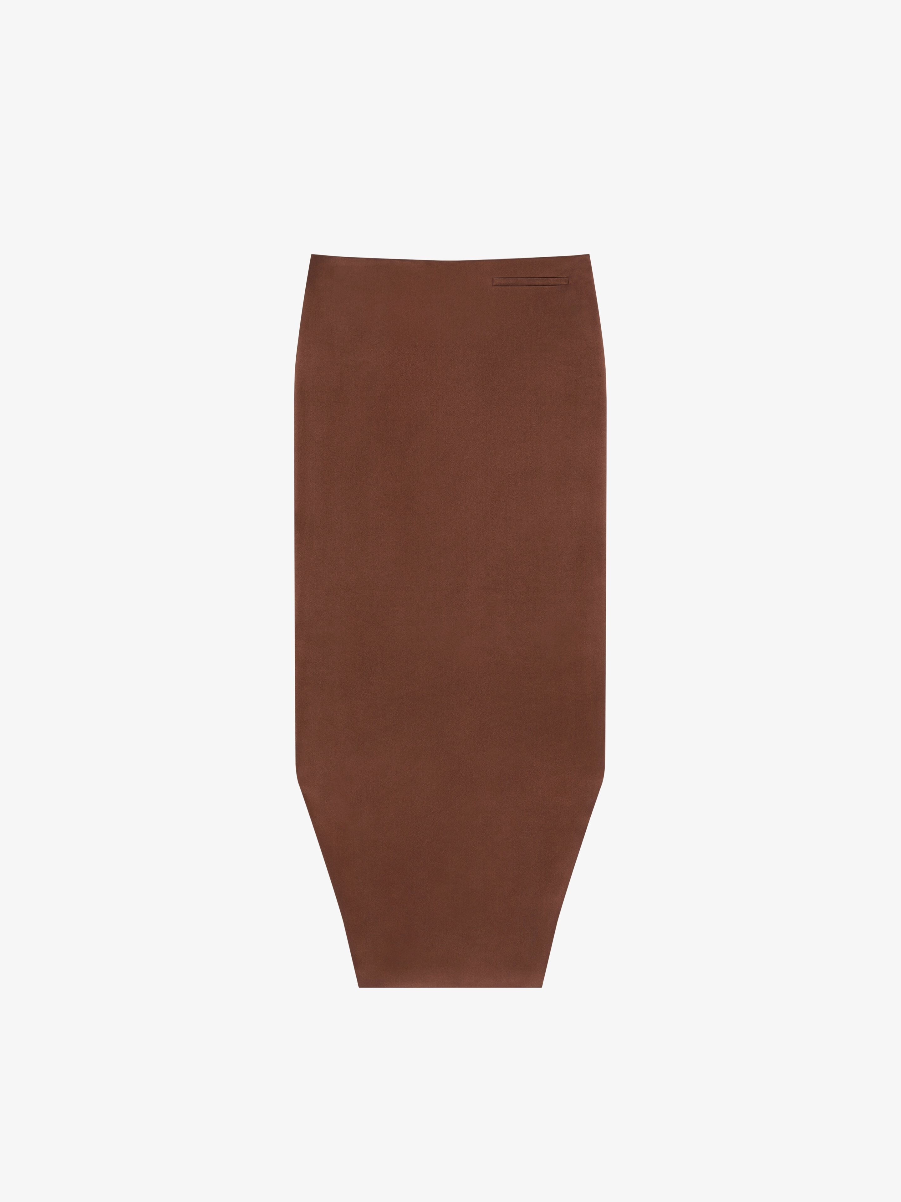 Givenchy Asymmetric Skirt In Silk Satin Duchesse In Moka Brown