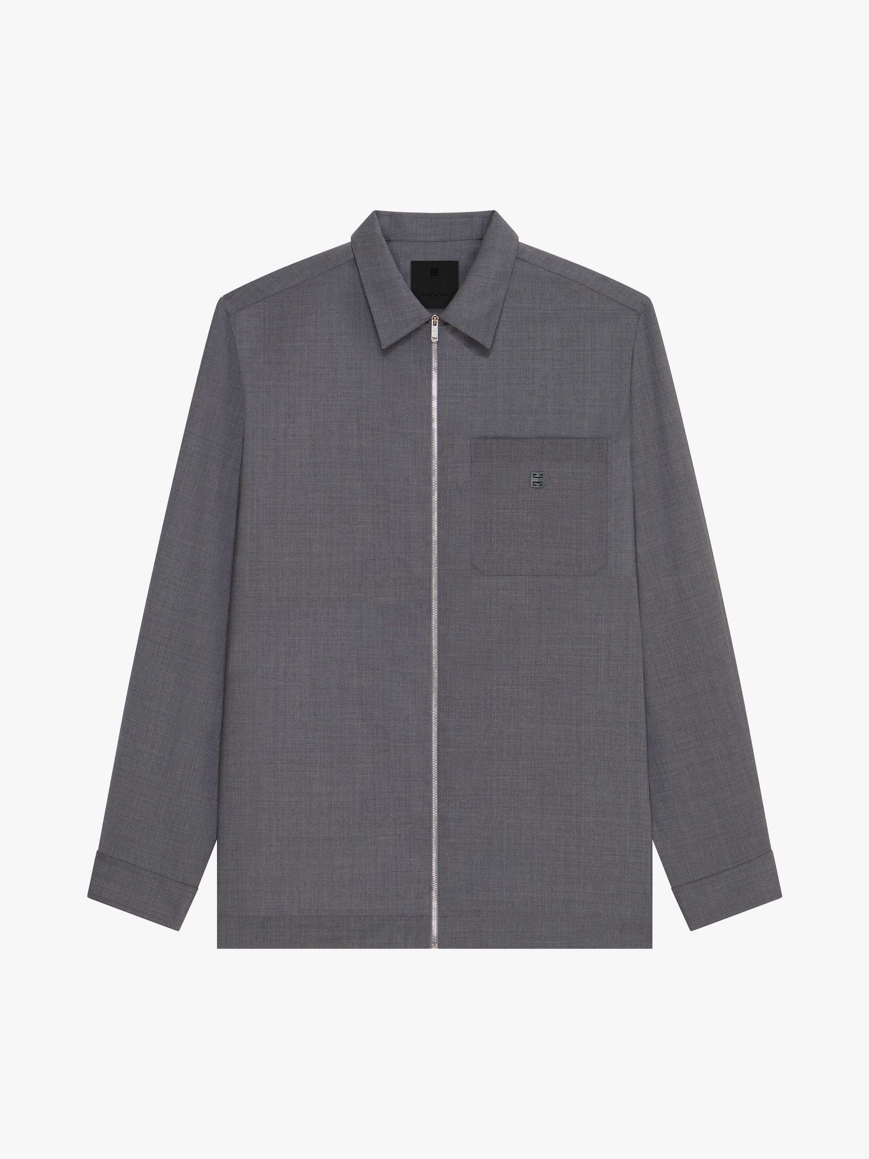 Givenchy - Chemise Zippée En Laine - Gris - pour Homme - Taille : 43