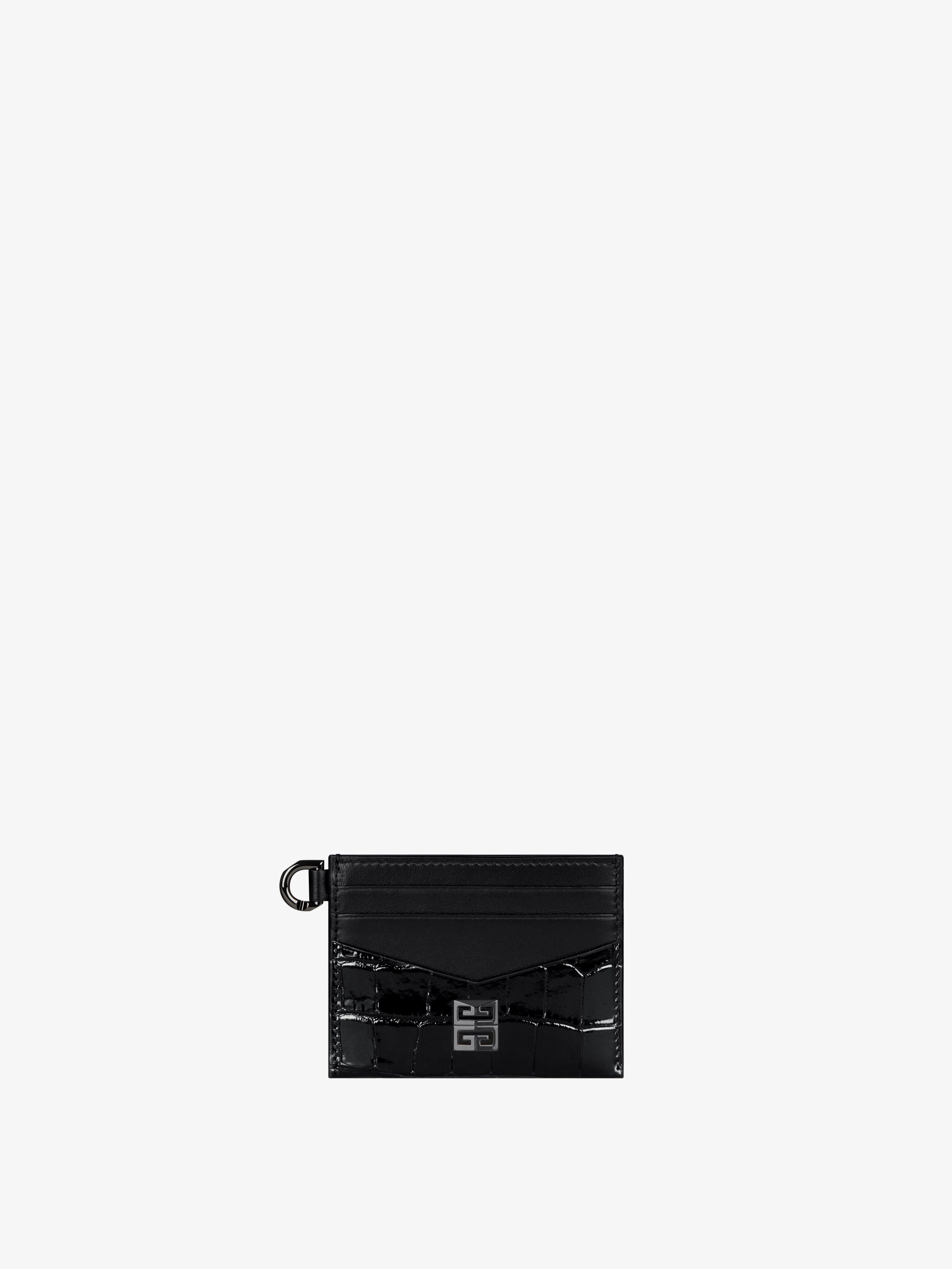 Shop Givenchy 4g Card Holder In Crocodile Effect Leather In Multicolor