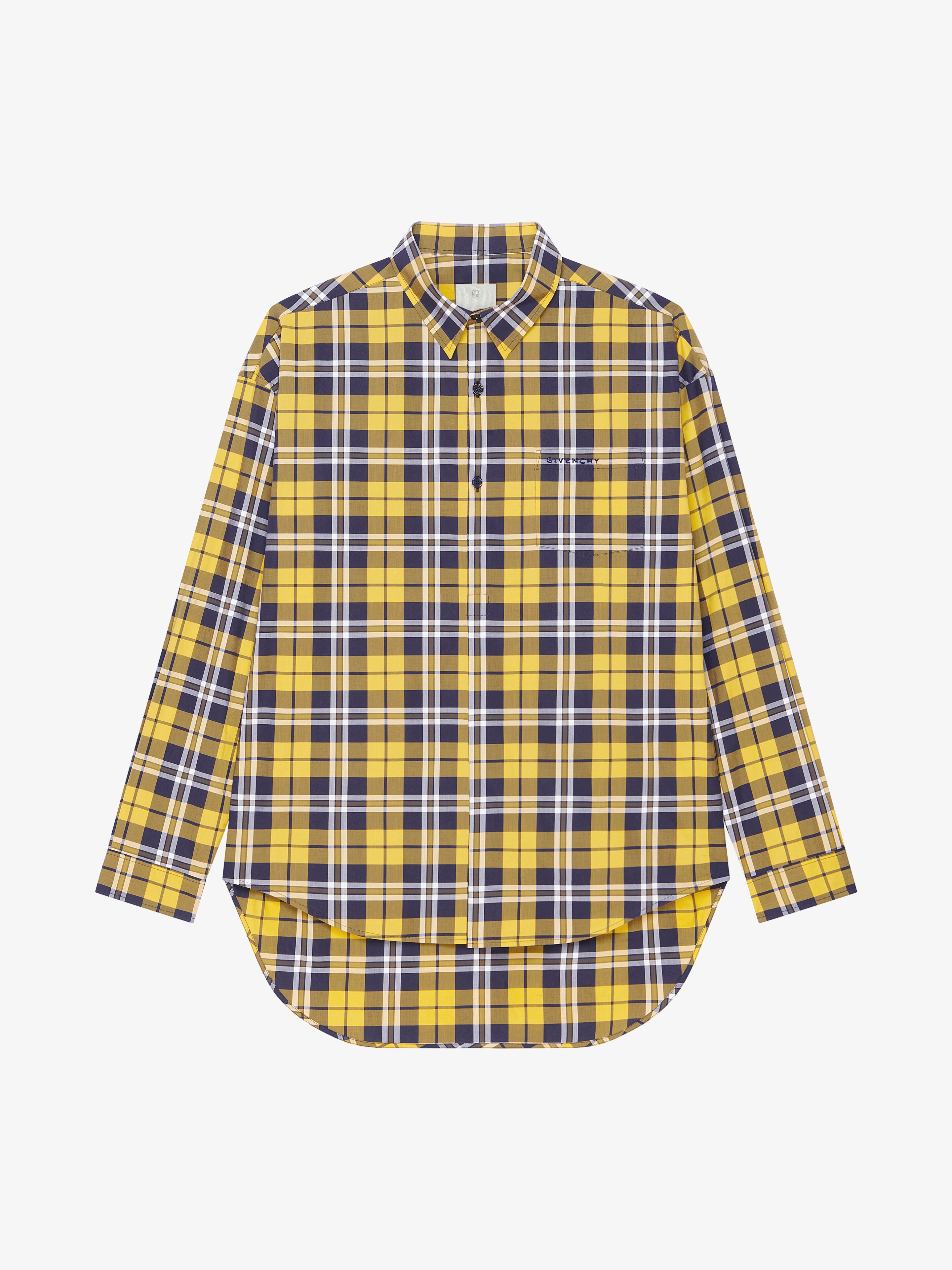 Givenchy - Chemise À Carreaux Asymétrique Oversize En Coton - pour Homme - Taille : 42