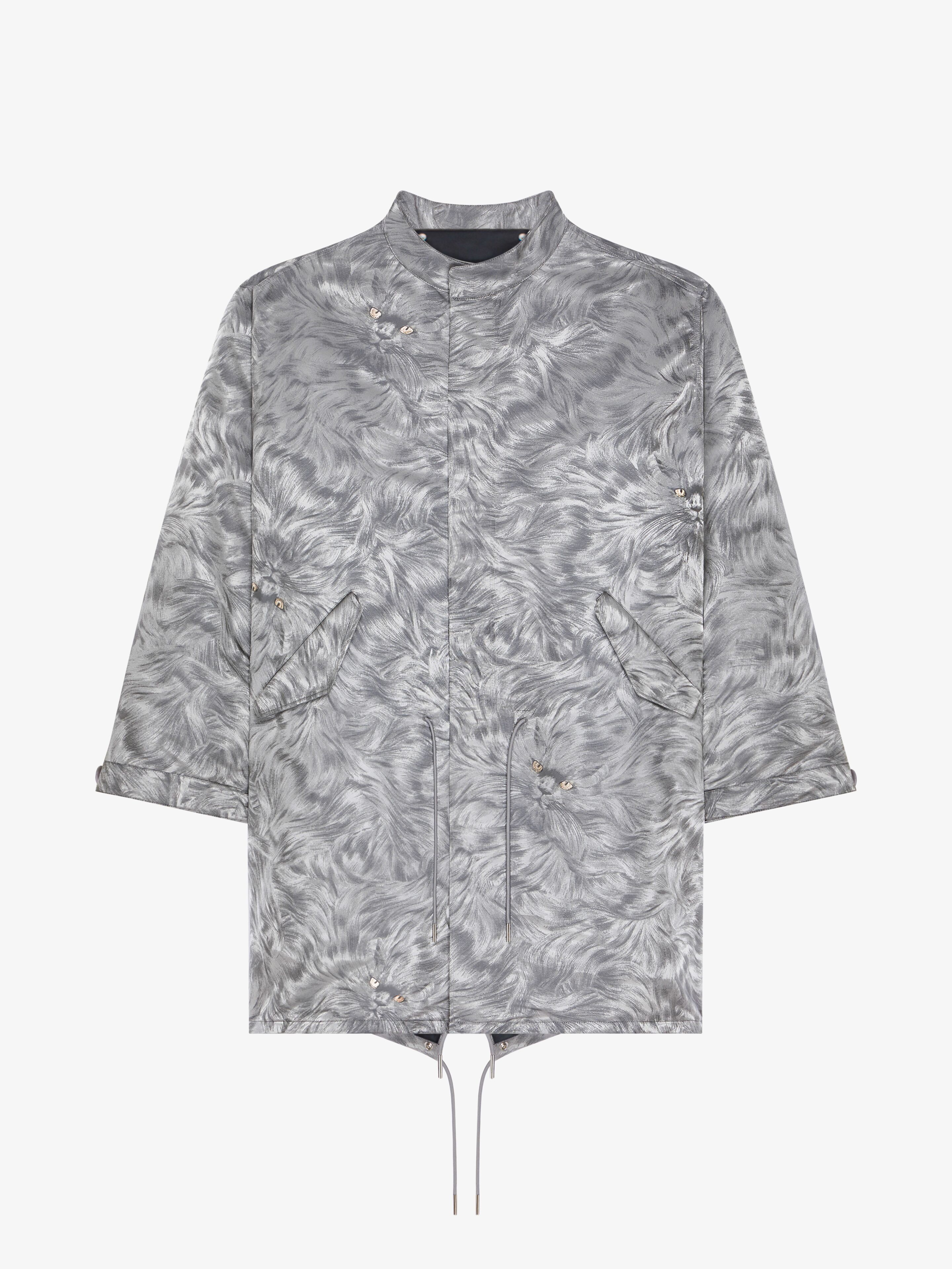 Givenchy - For Men - Parka In Cat Jacquard - Grey - For Men - Size: 48