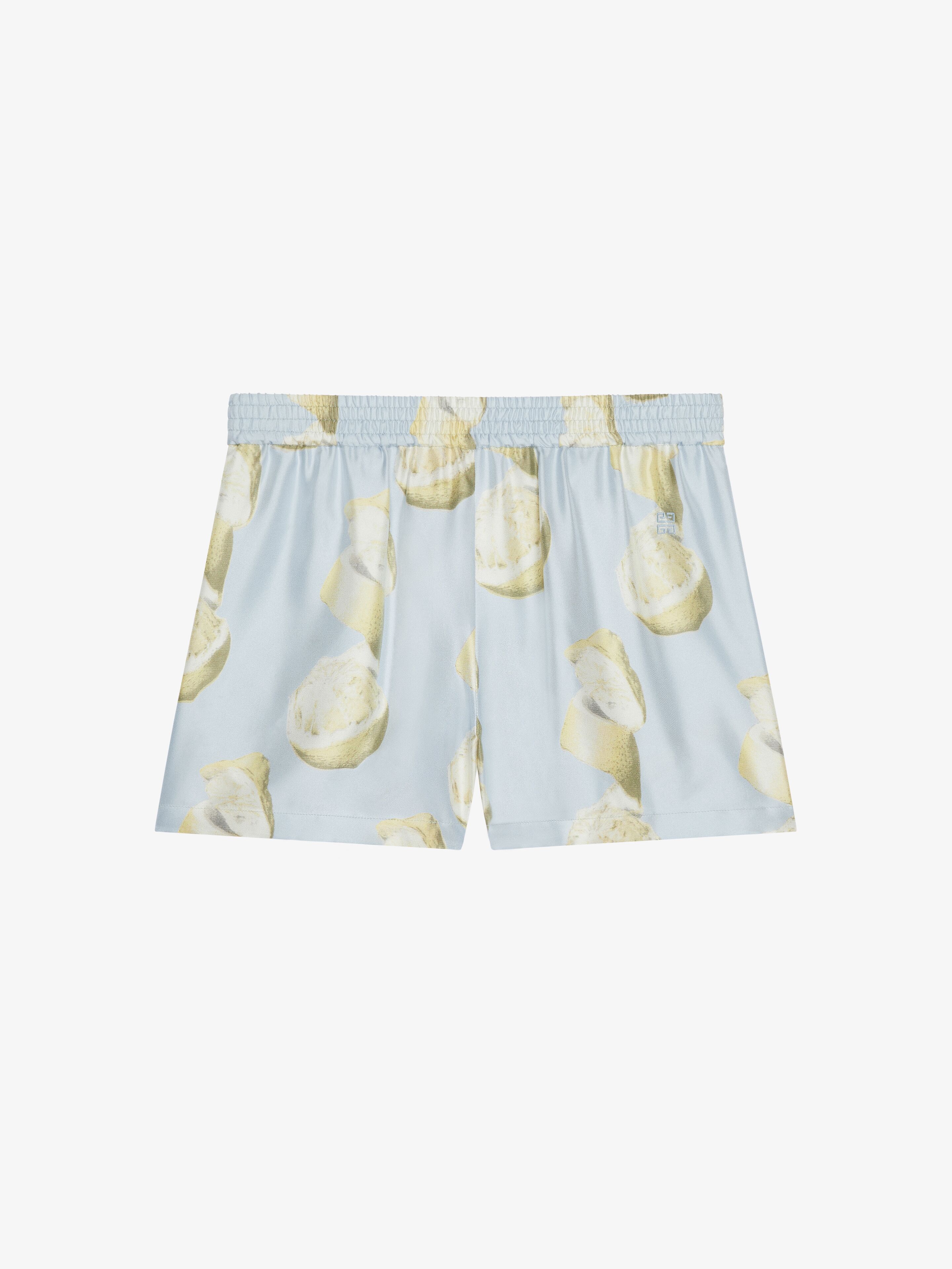 Givenchy - Short En Soie Imprimé Citron - Bleu - pour Femme - Taille : 36