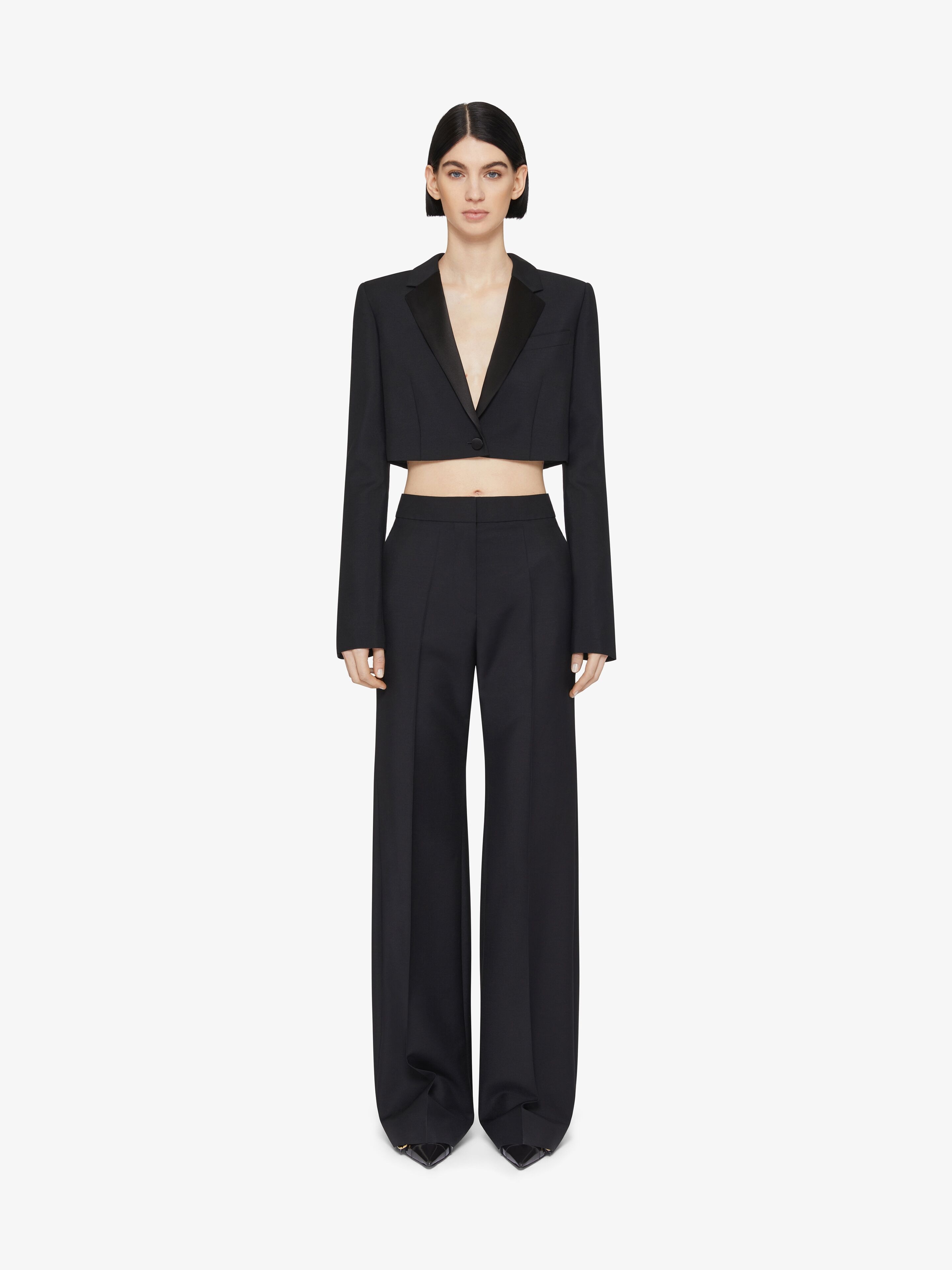 Flare tailored pants in wool and mohair in - black | Givenchy US