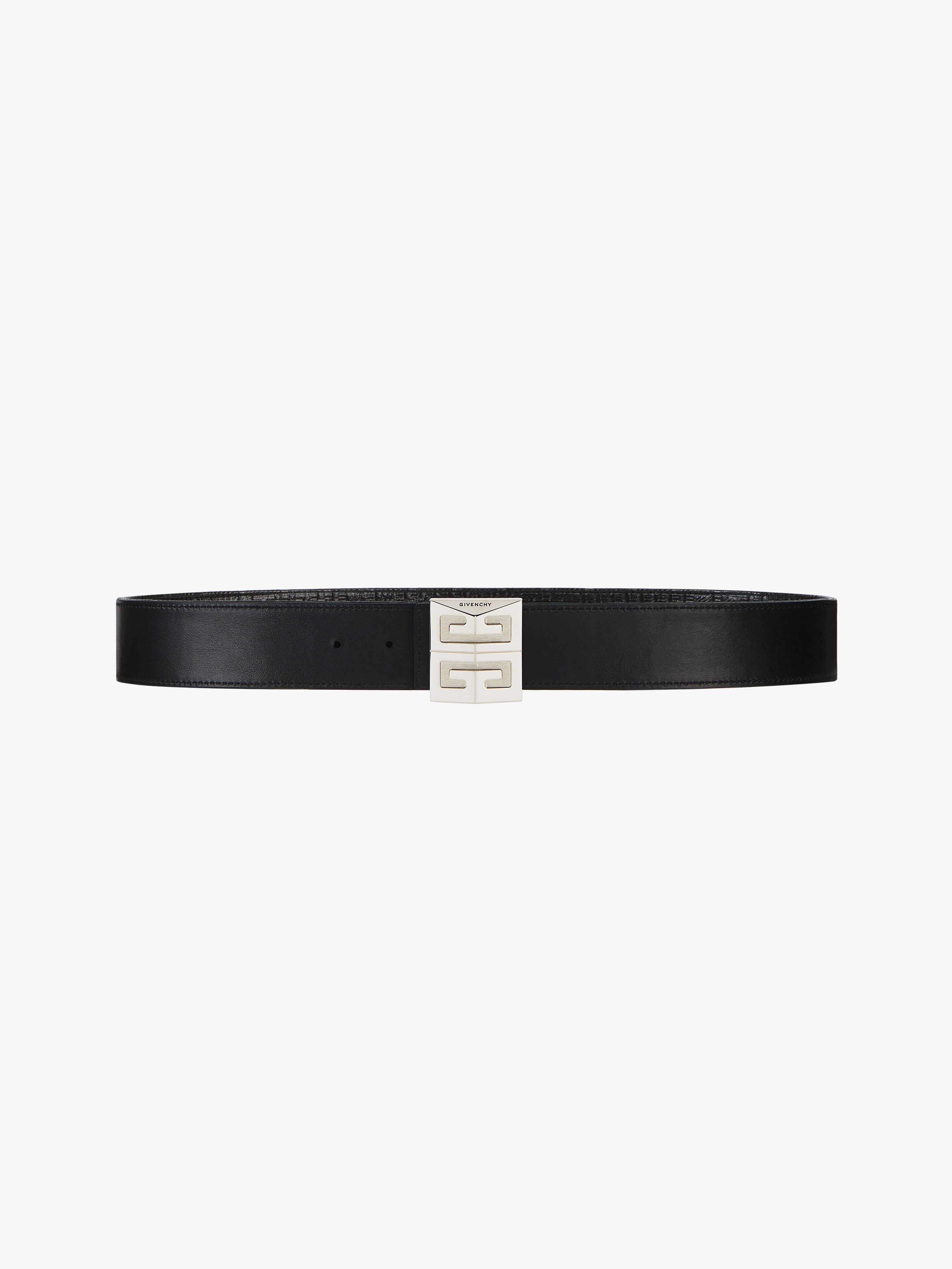 4G reversible belt in leather and 4G coated canvas in - black | Givenchy US