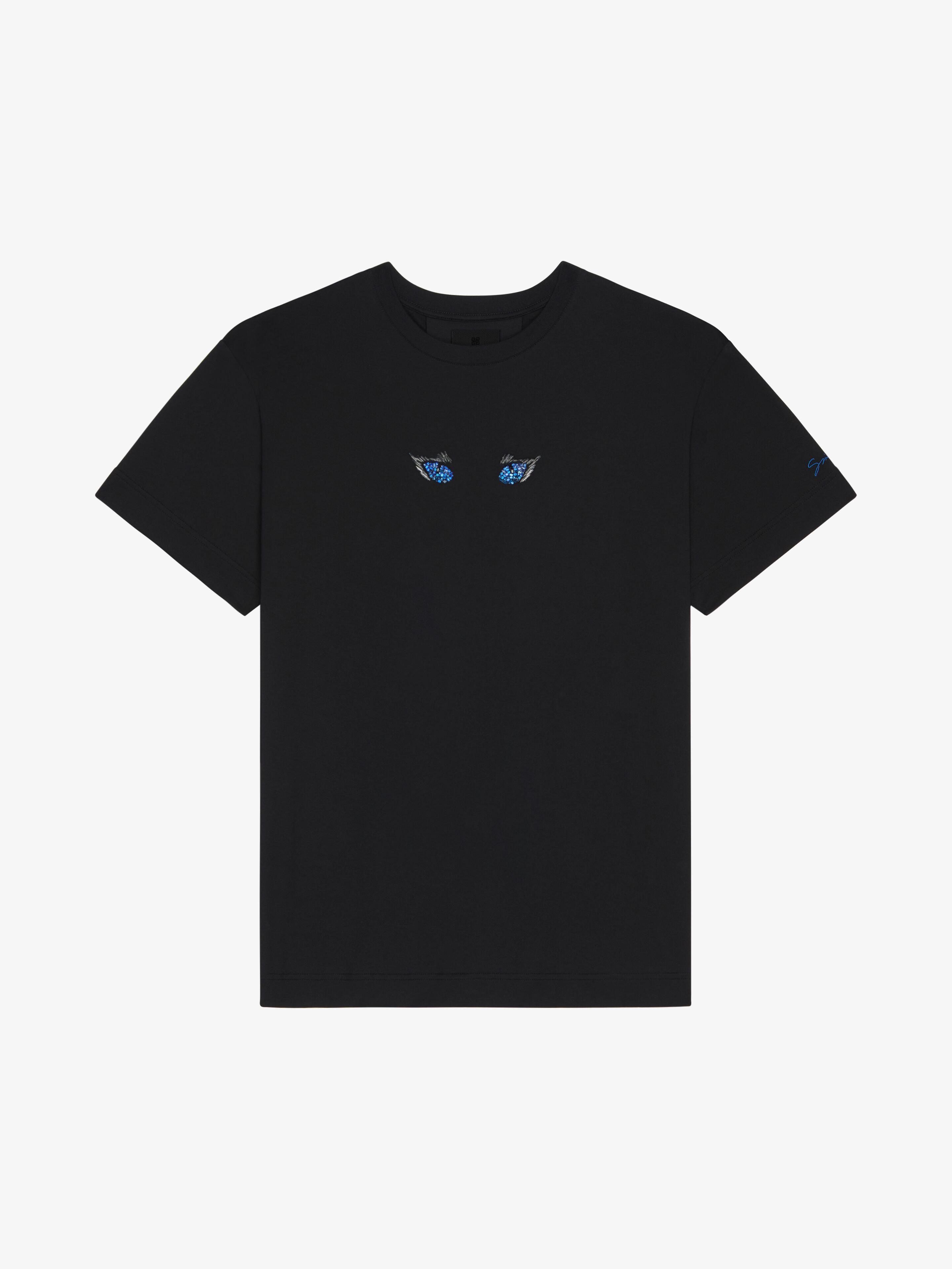 Shop Givenchy T-shirt In Cotton With Cat Eye Embroidery