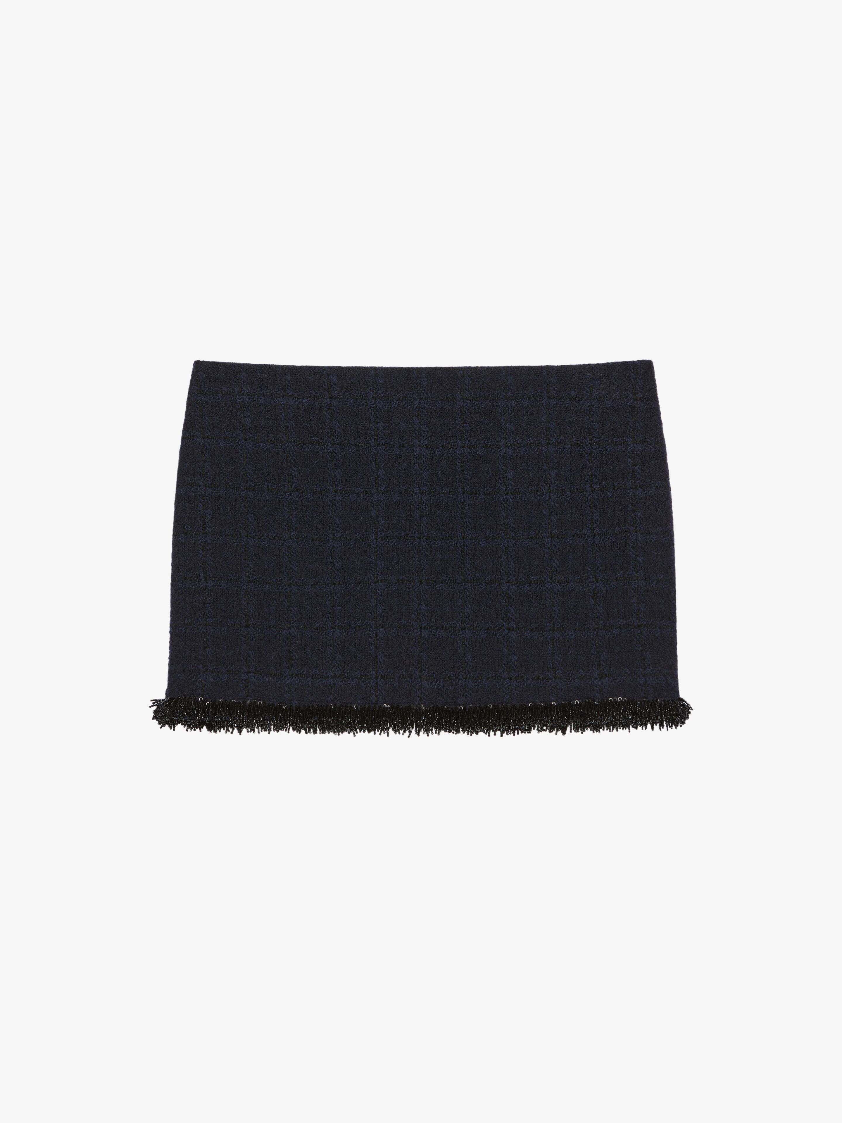 Givenchy - Mini Skirt In Tweed With Pearls - Blue - Women - Size: 34