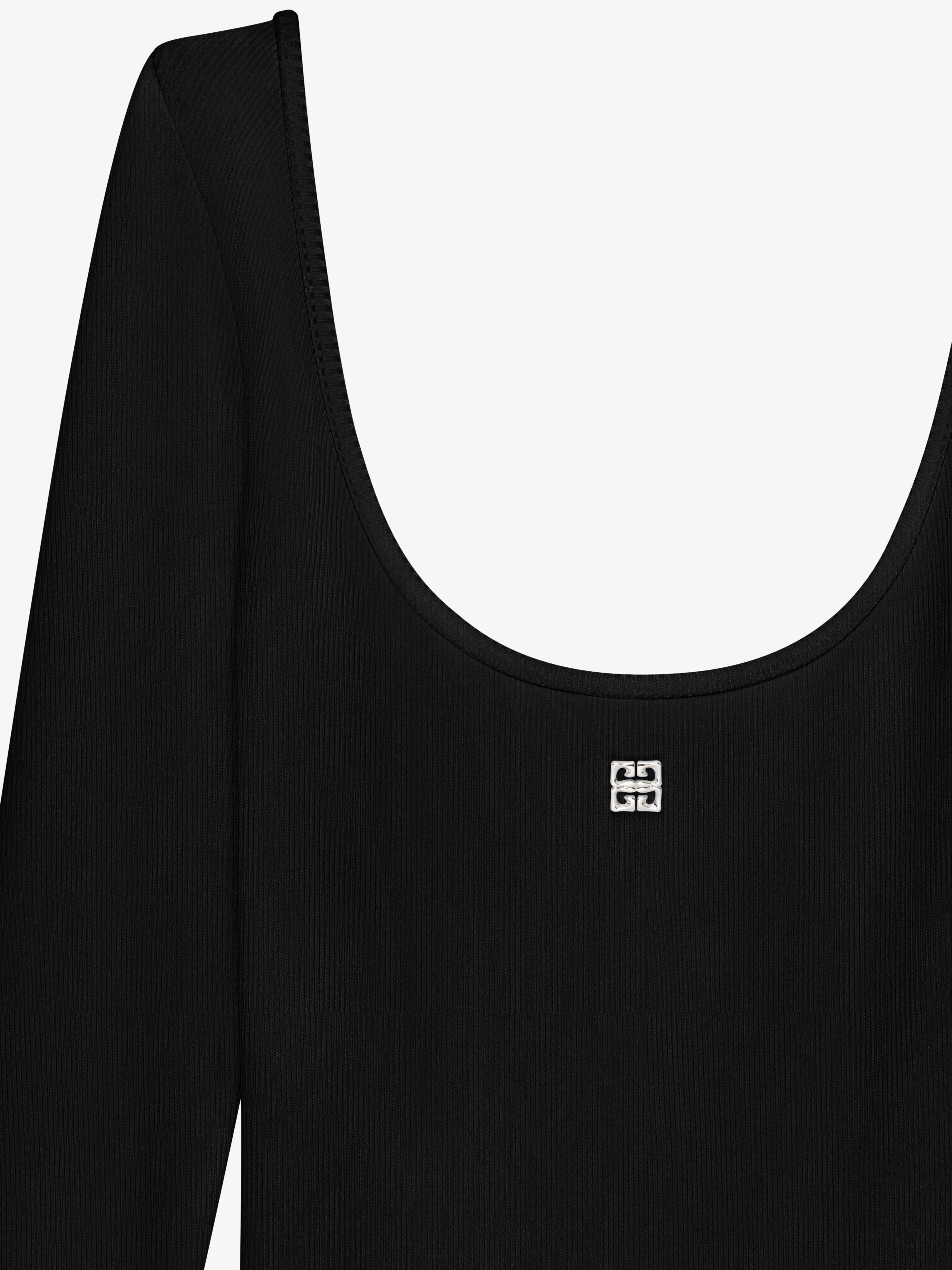 ワンピース GIVENCHY DRESS (BW225H14L1 001) Asymmetric dress in ribbed cotton with 4G Liquid detail in