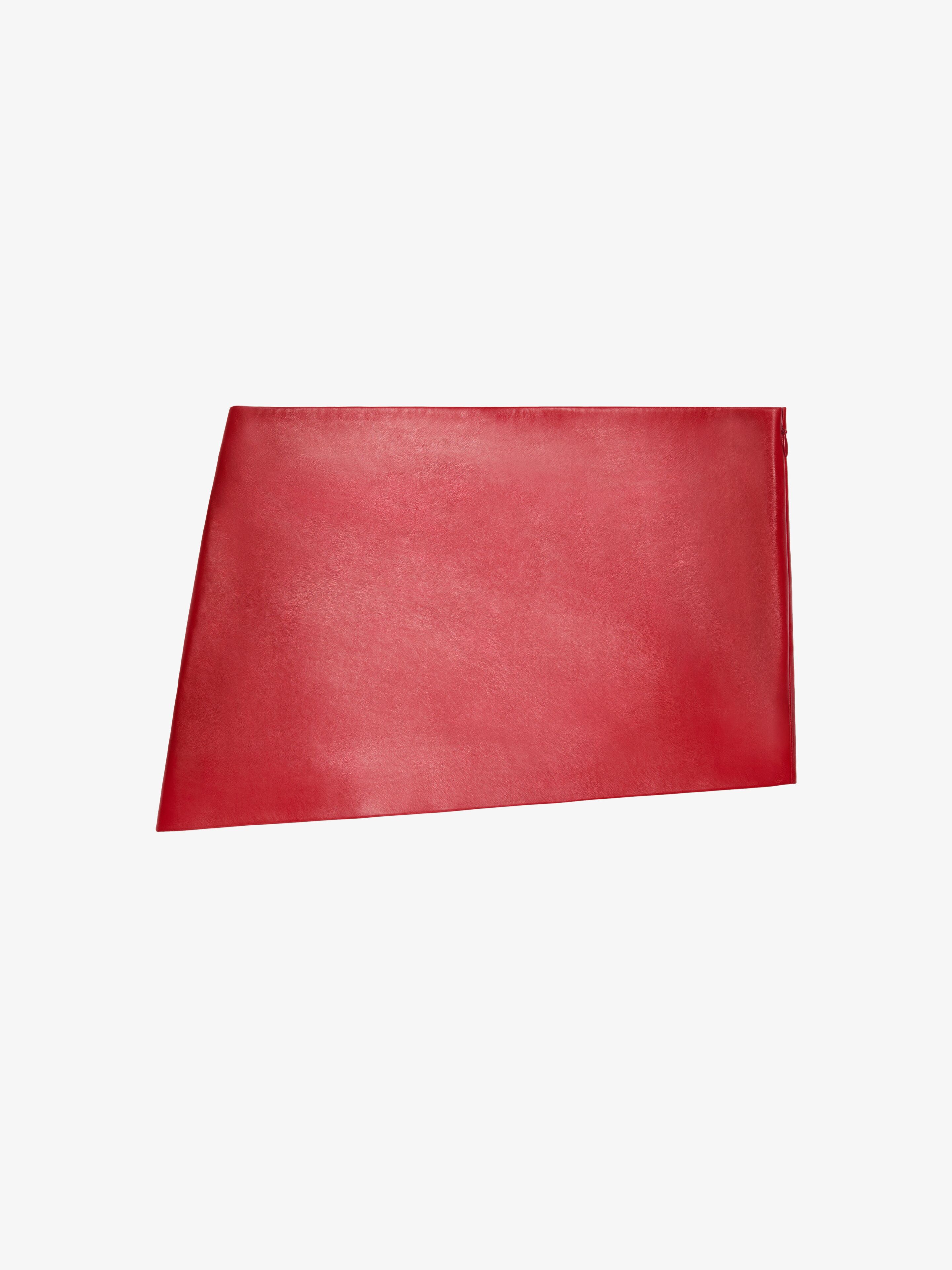 Givenchy - Mini Jupe Asymétrique En Cuir - Rouge - pour Femme - Taille : 34