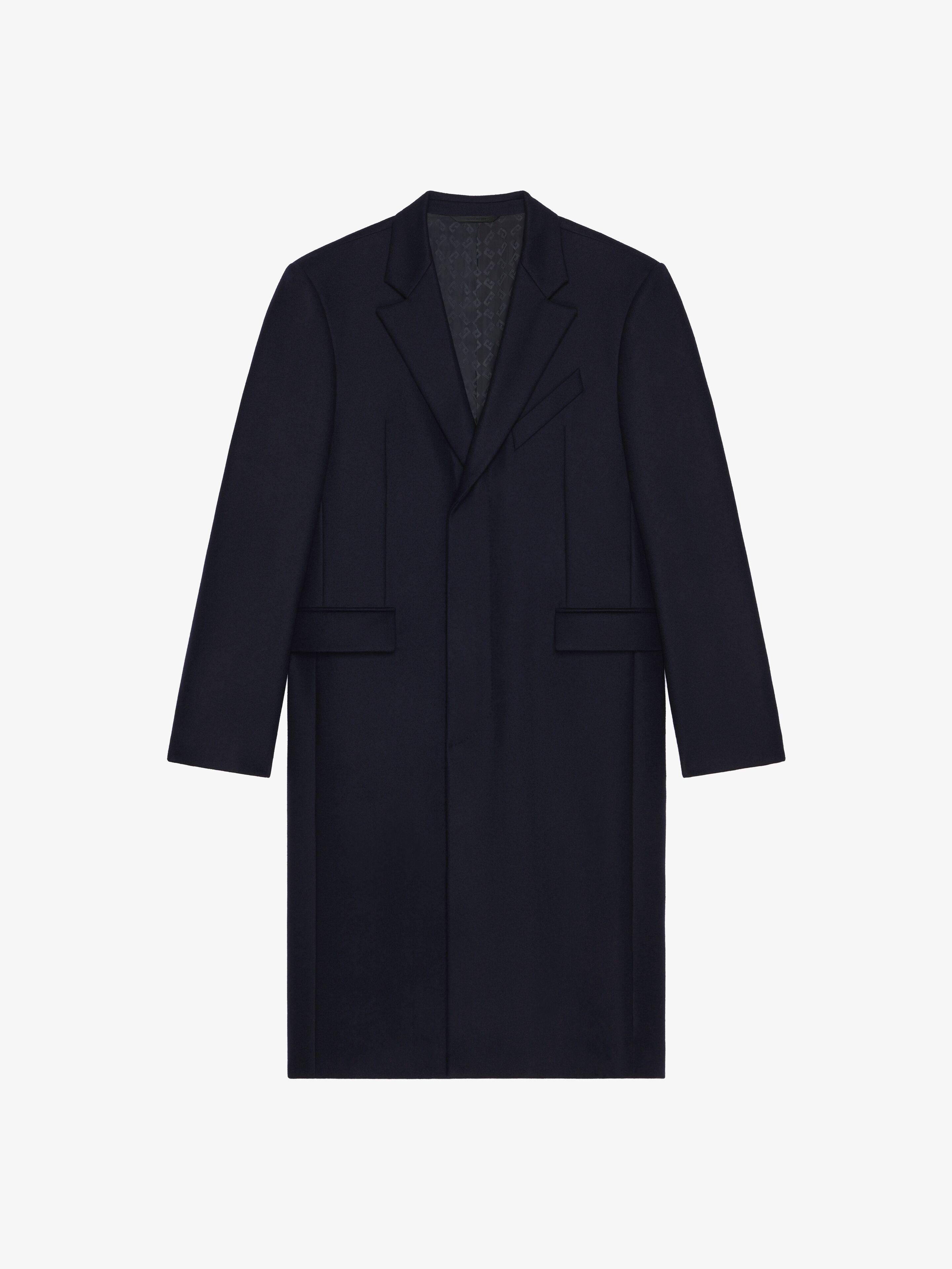 Shop Givenchy Manteau En Laine In Night Blue