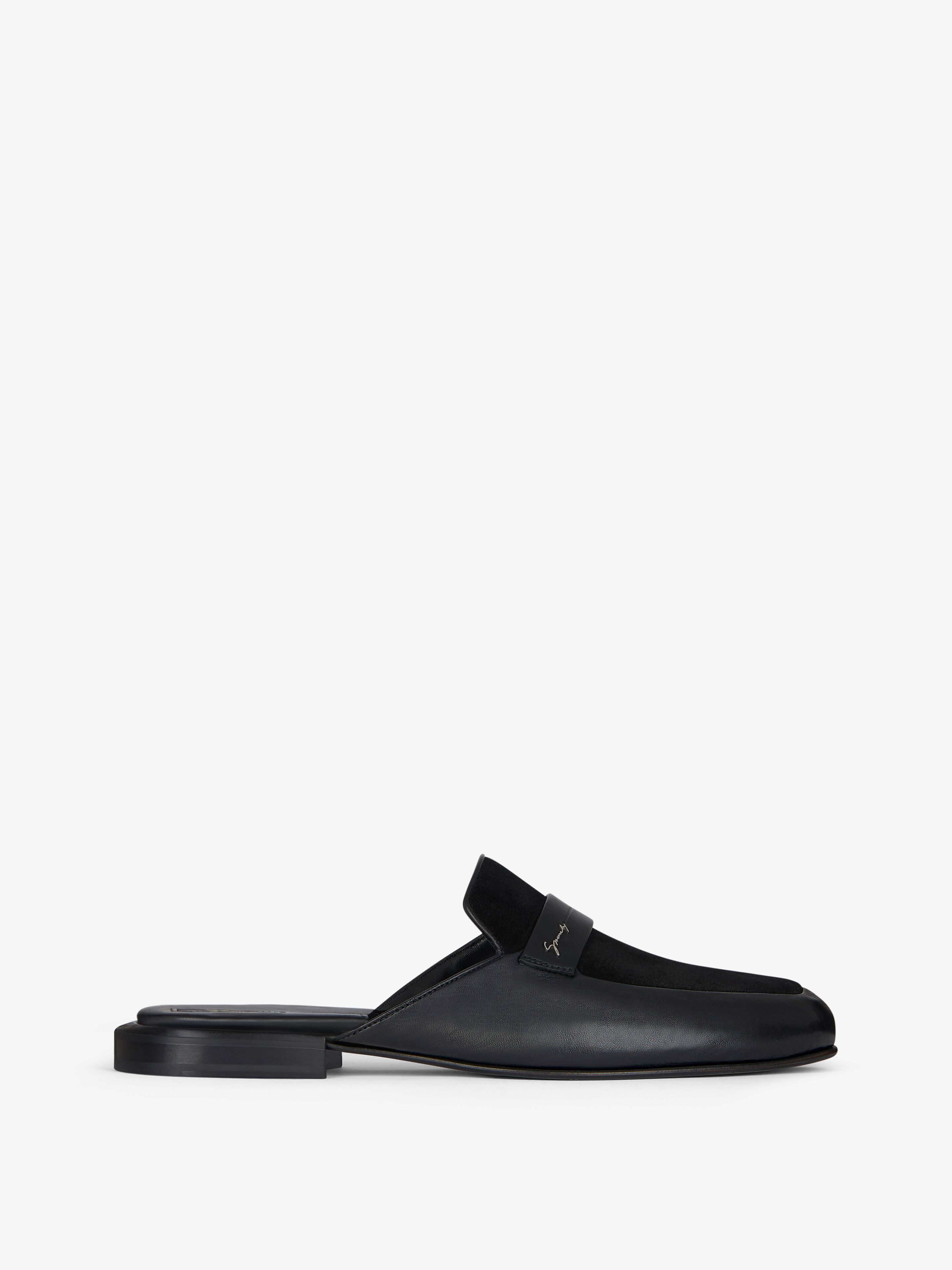 Givenchy - Mules Plates En Cuir Et Suède - Noir - pour Homme - Taille : 41