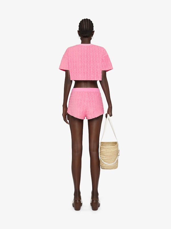 Mini shorts in 4G cotton towelling jacquard - old pink | Givenchy