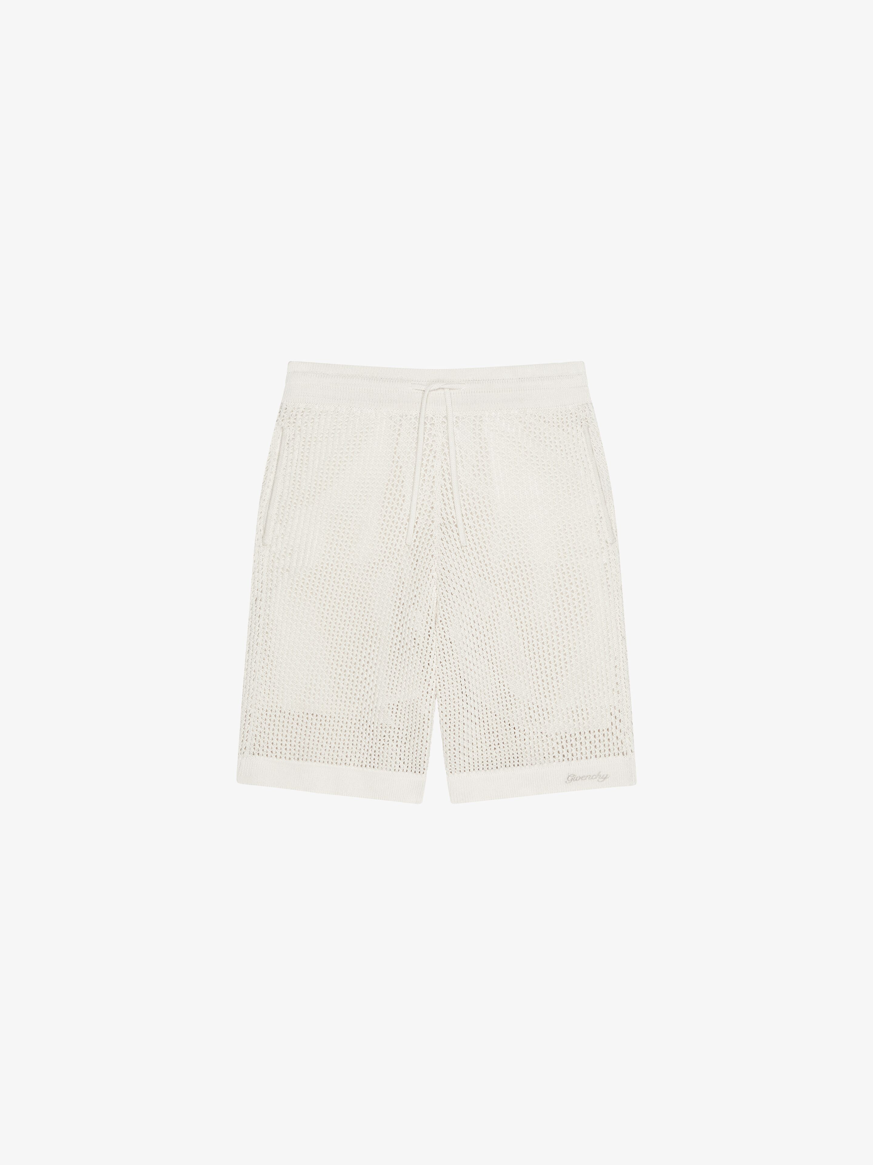 Shop Givenchy Bermuda Shorts In Crochet In White