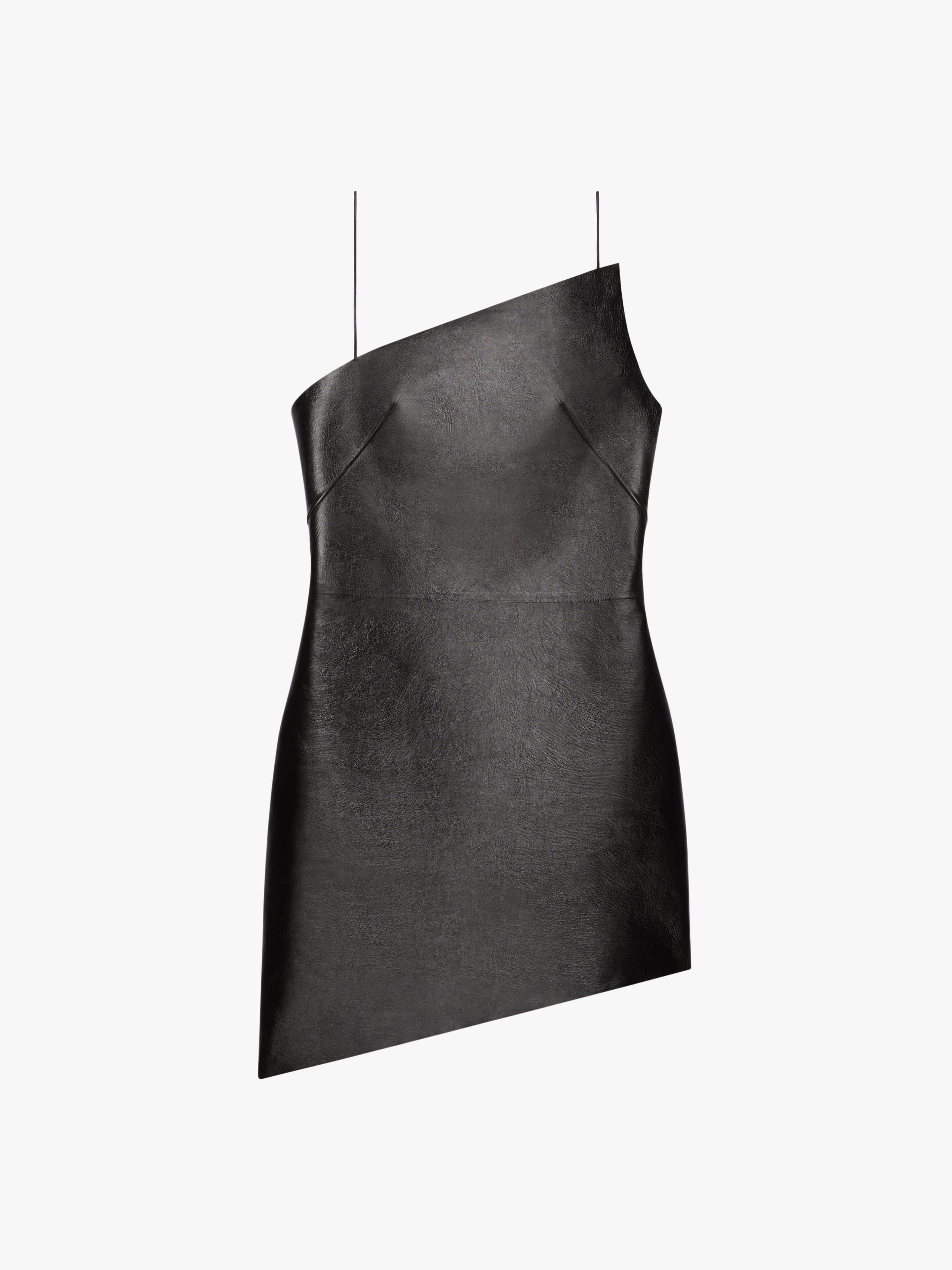 Asymmetric dress in leather in - black | Givenchy US