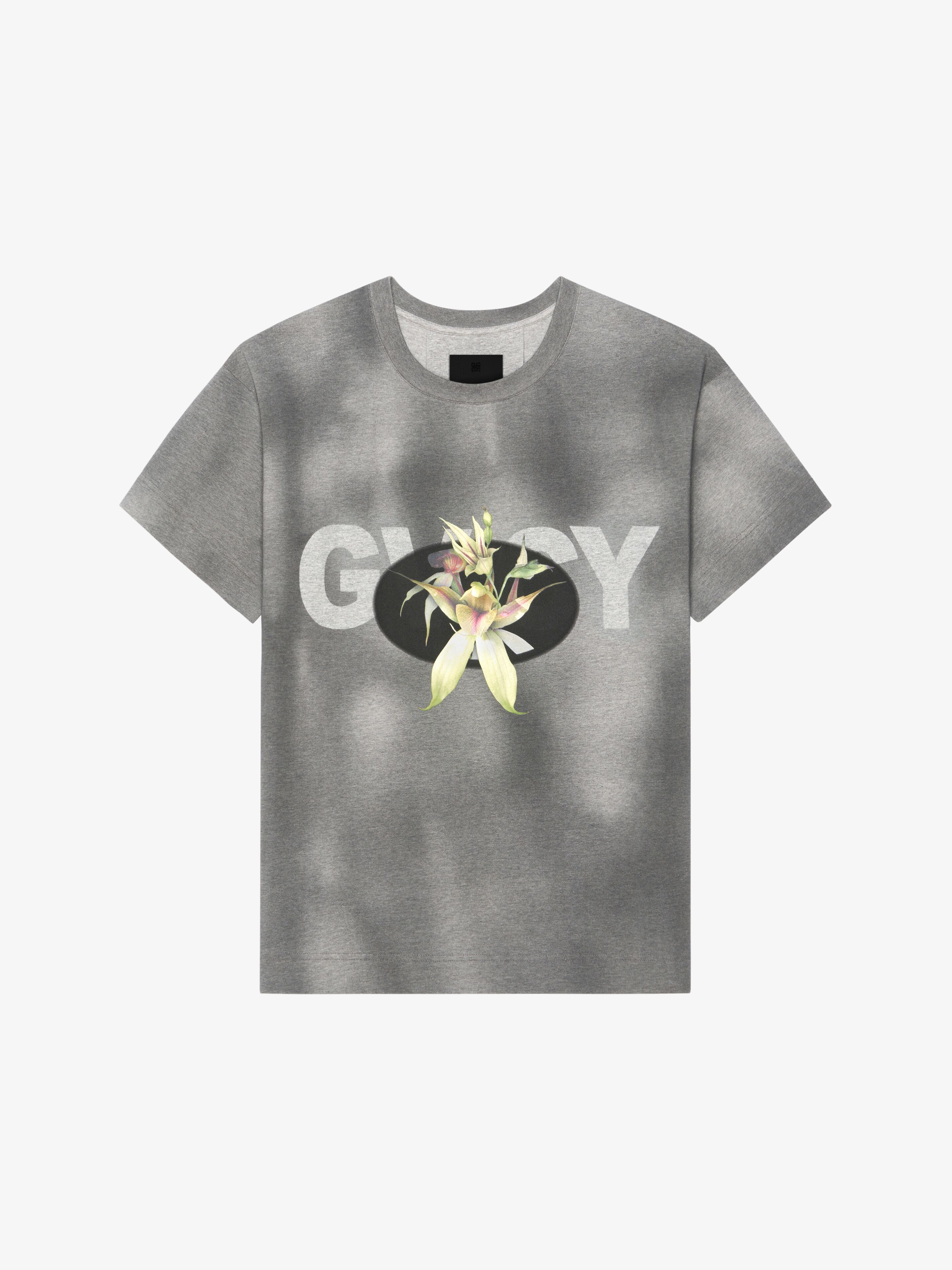 Shop Givenchy Flower Boxy Fit T-shirt In Tie And Dye Cotton In Black