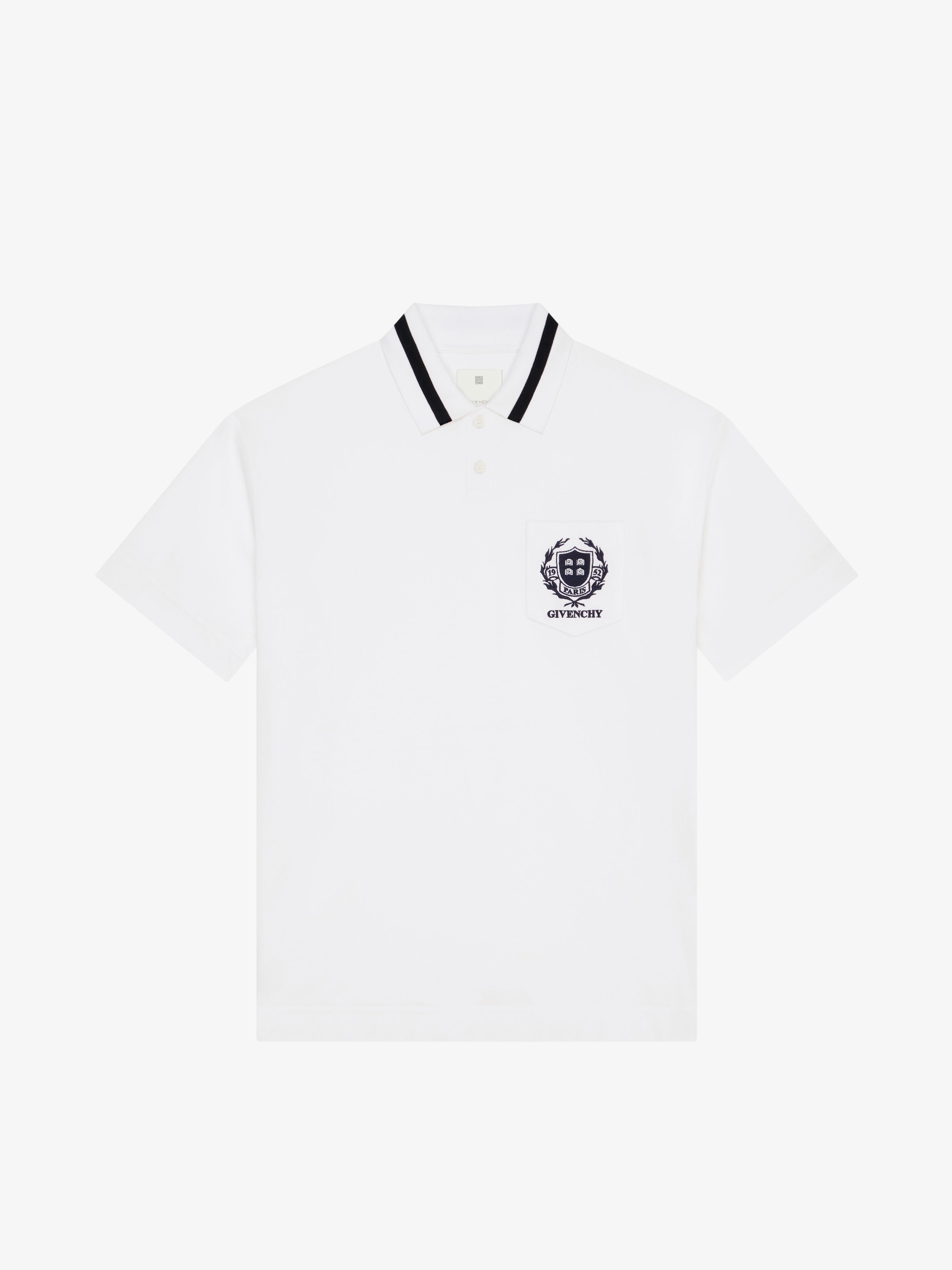 Shop Givenchy Crest Polo Shirt In Cotton In White