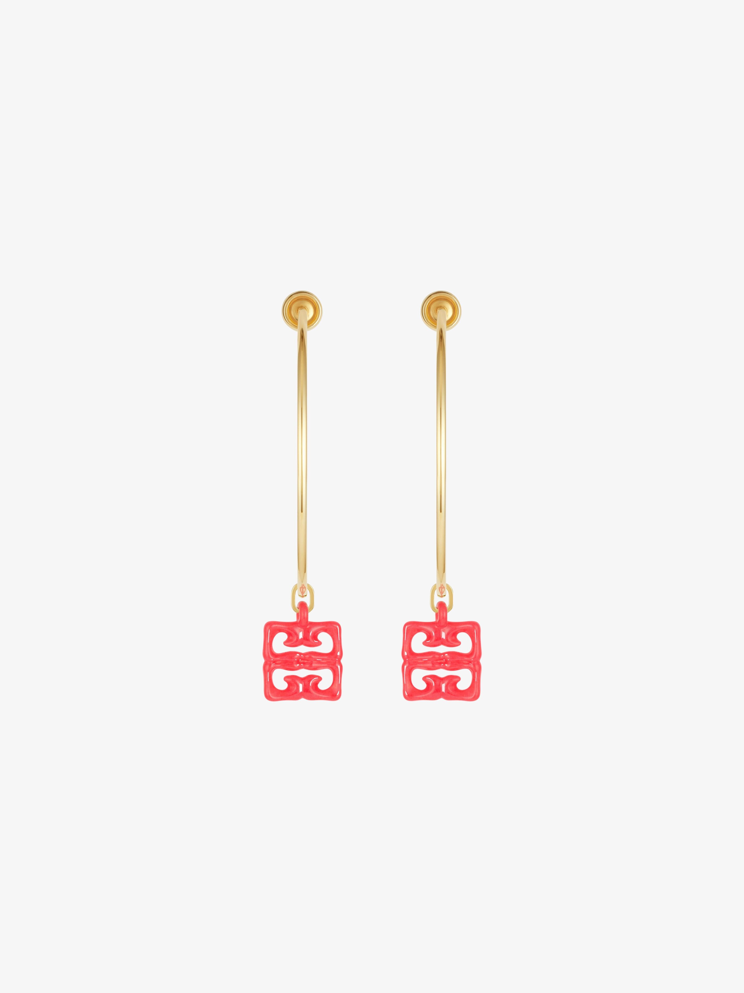 Shop Givenchy 4g Liquid Earrings In Metal And Resin In Multicolor