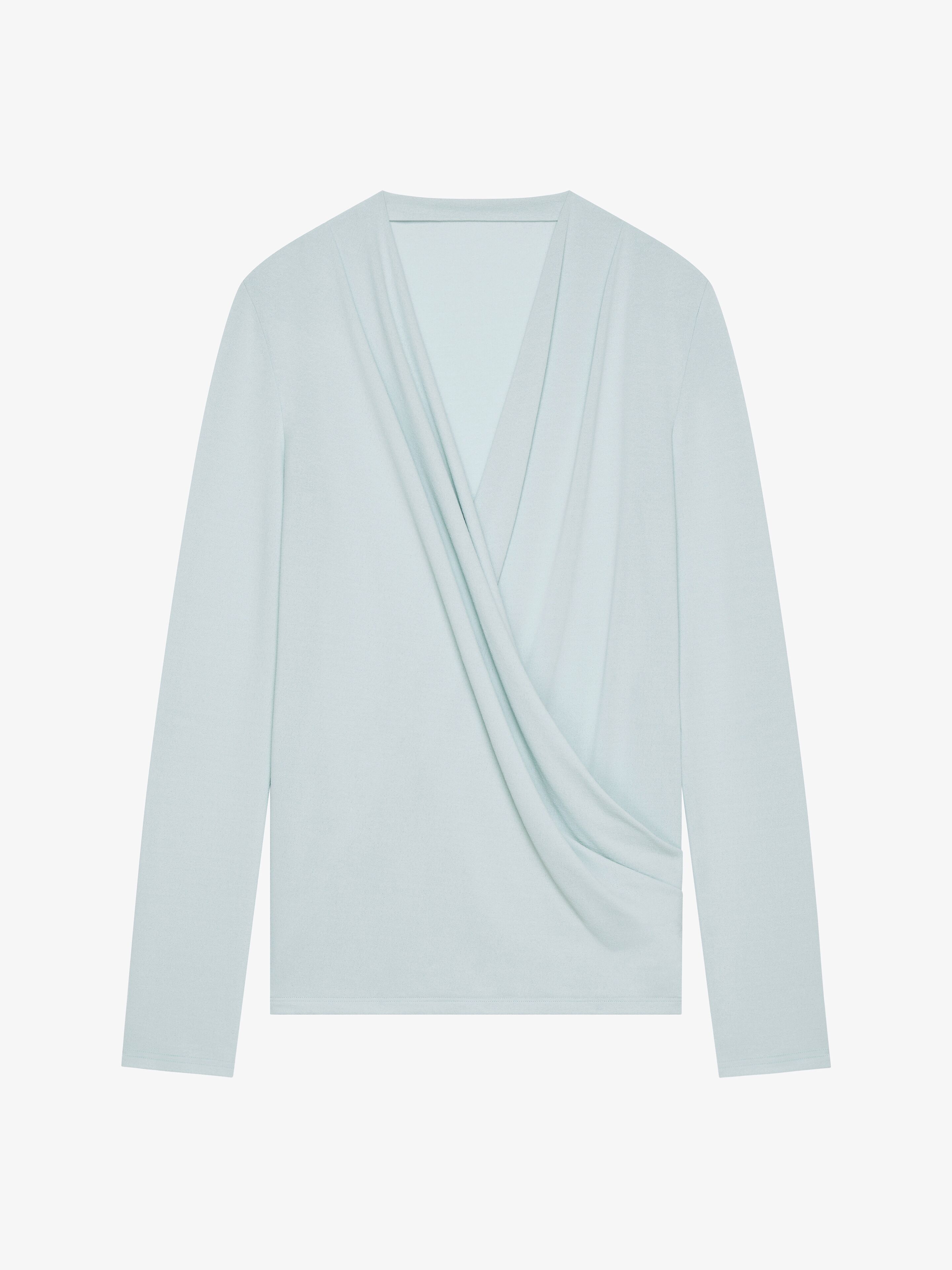 Shop Givenchy Draped Blouse In Crepe Jersey In Frost