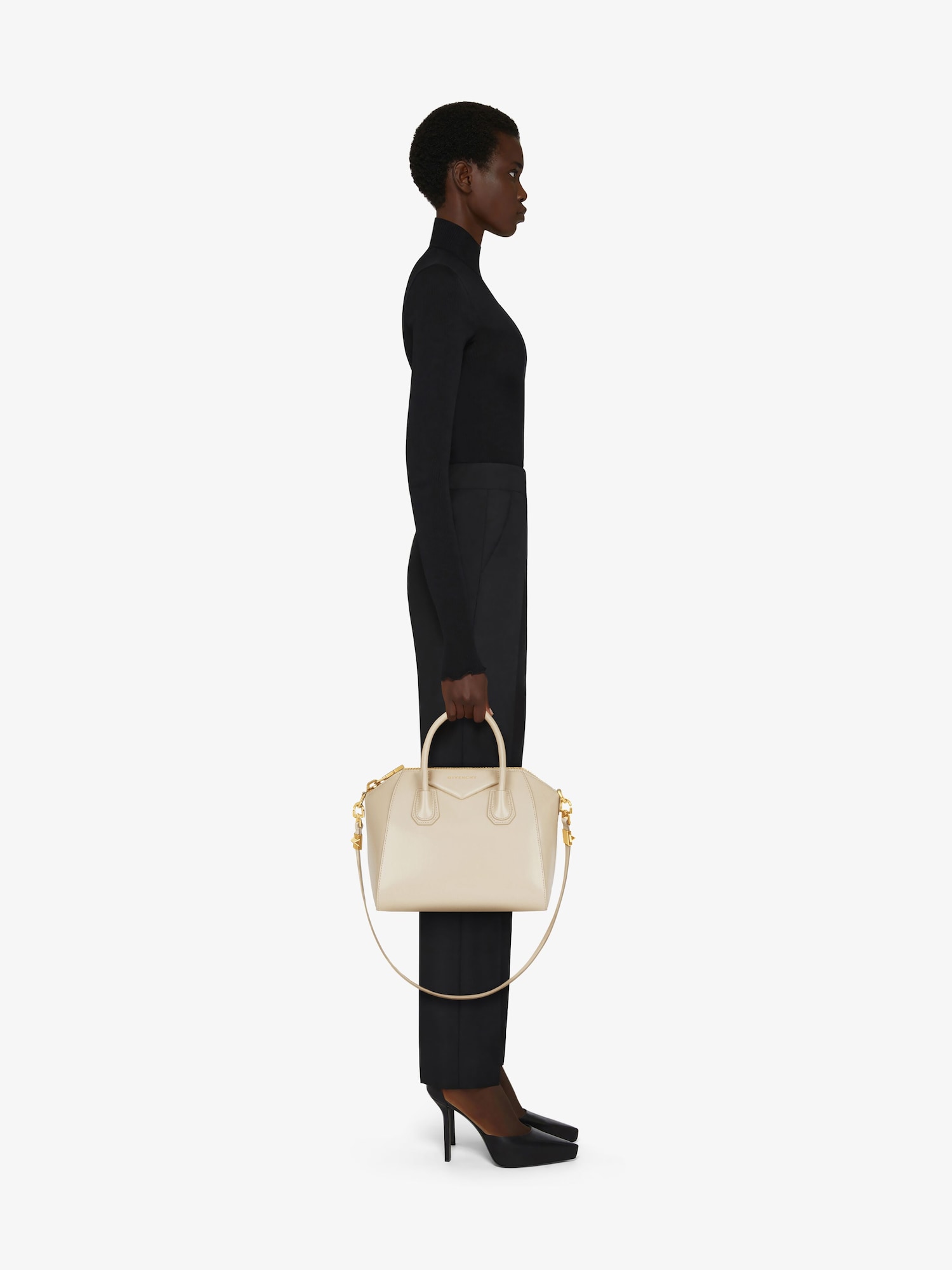 Small Antigona bag in Box leather - natural beige | Givenchy US