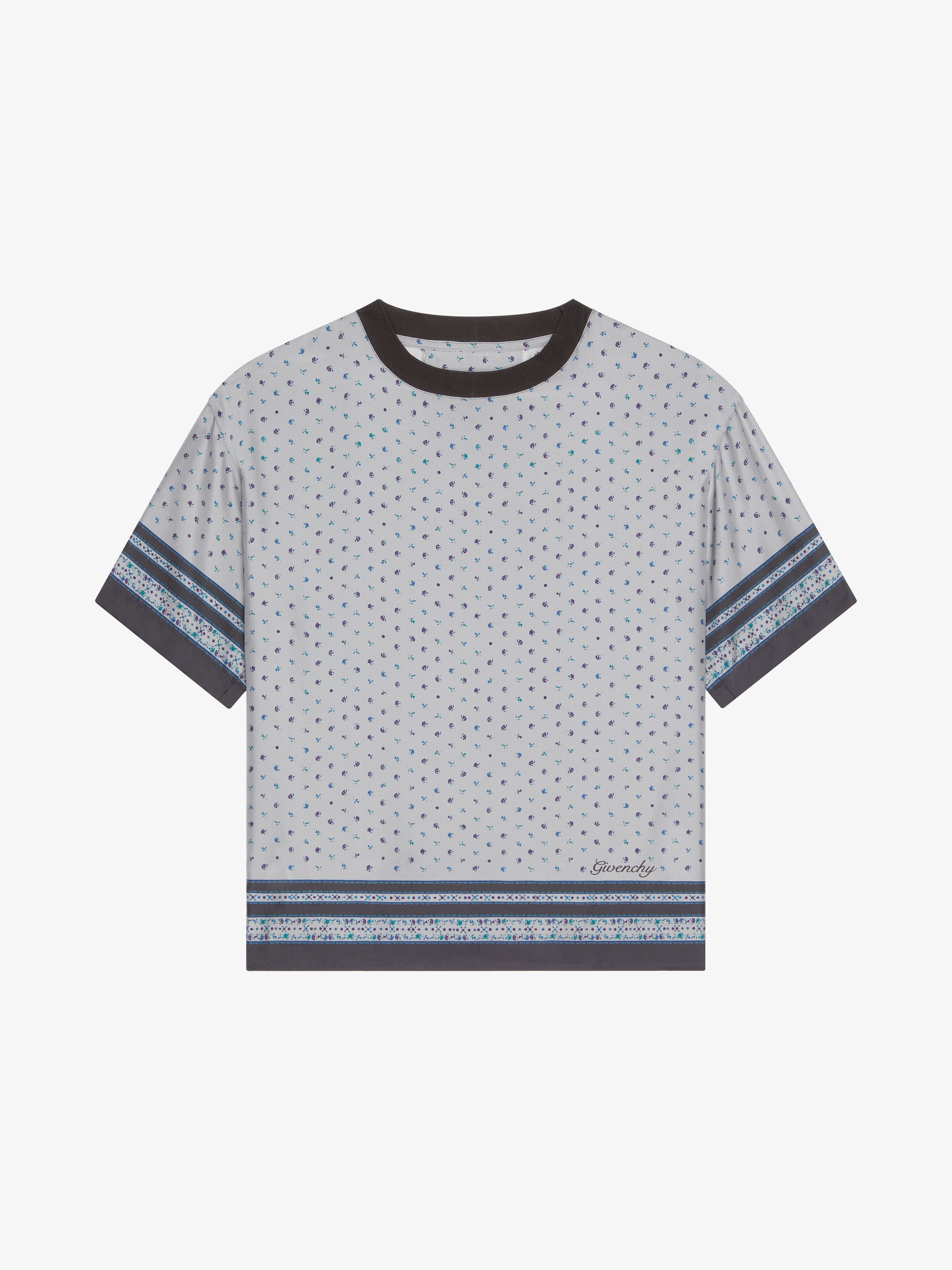 Givenchy - T-shirt En Soie Imprimé Floral - Gris - pour Homme - Taille : XL