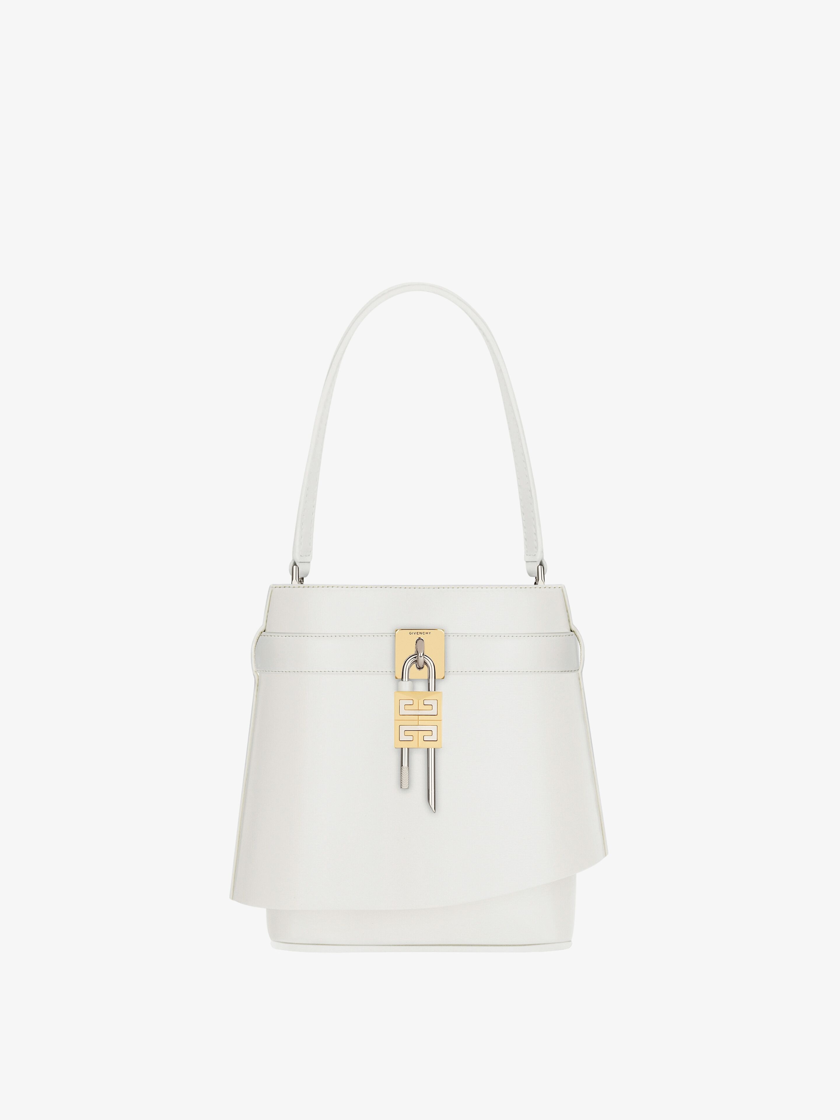 Shop Givenchy Shark Lock Bucket Bag In Box Leather